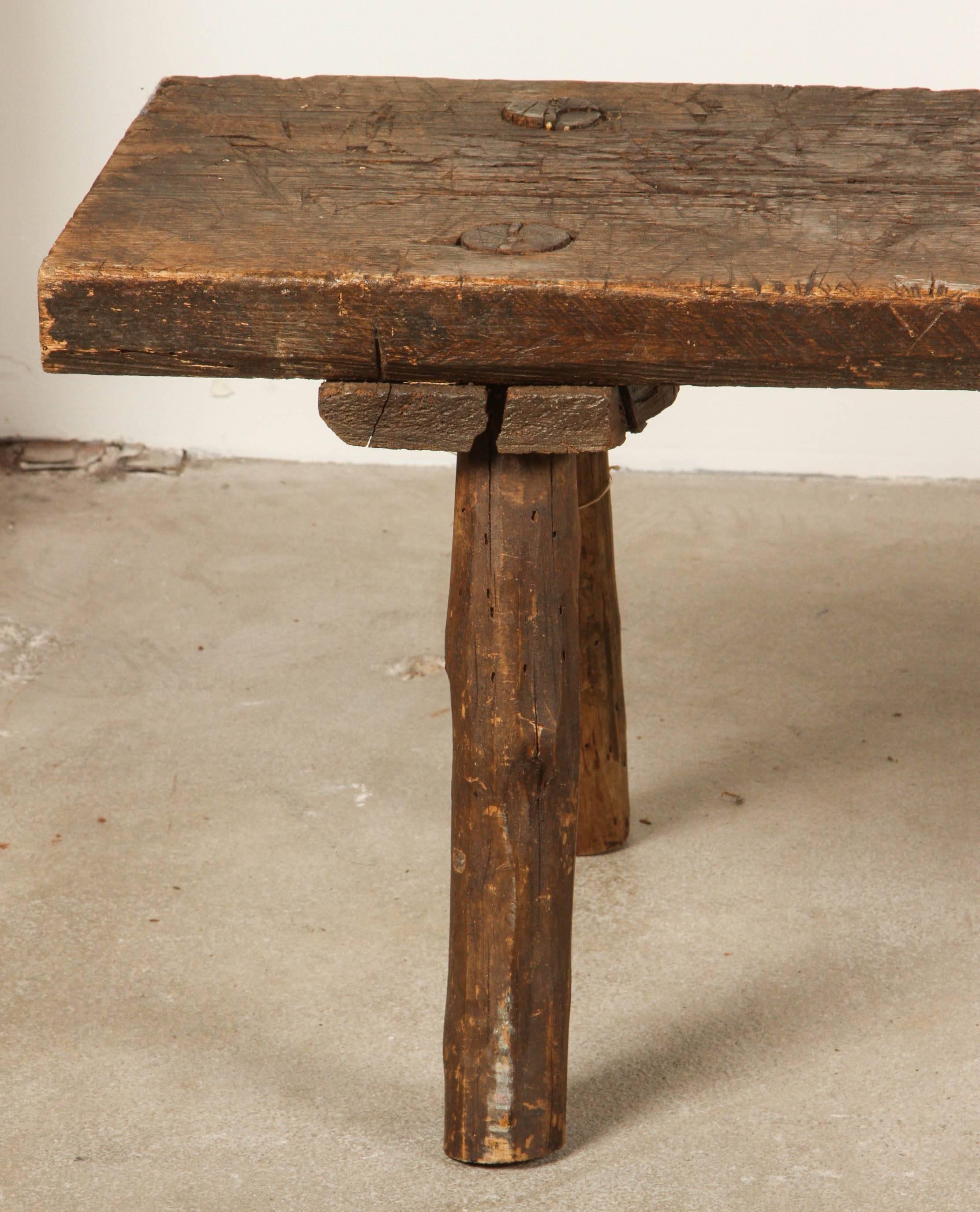 American Italian Long Primitive Rustic Bench