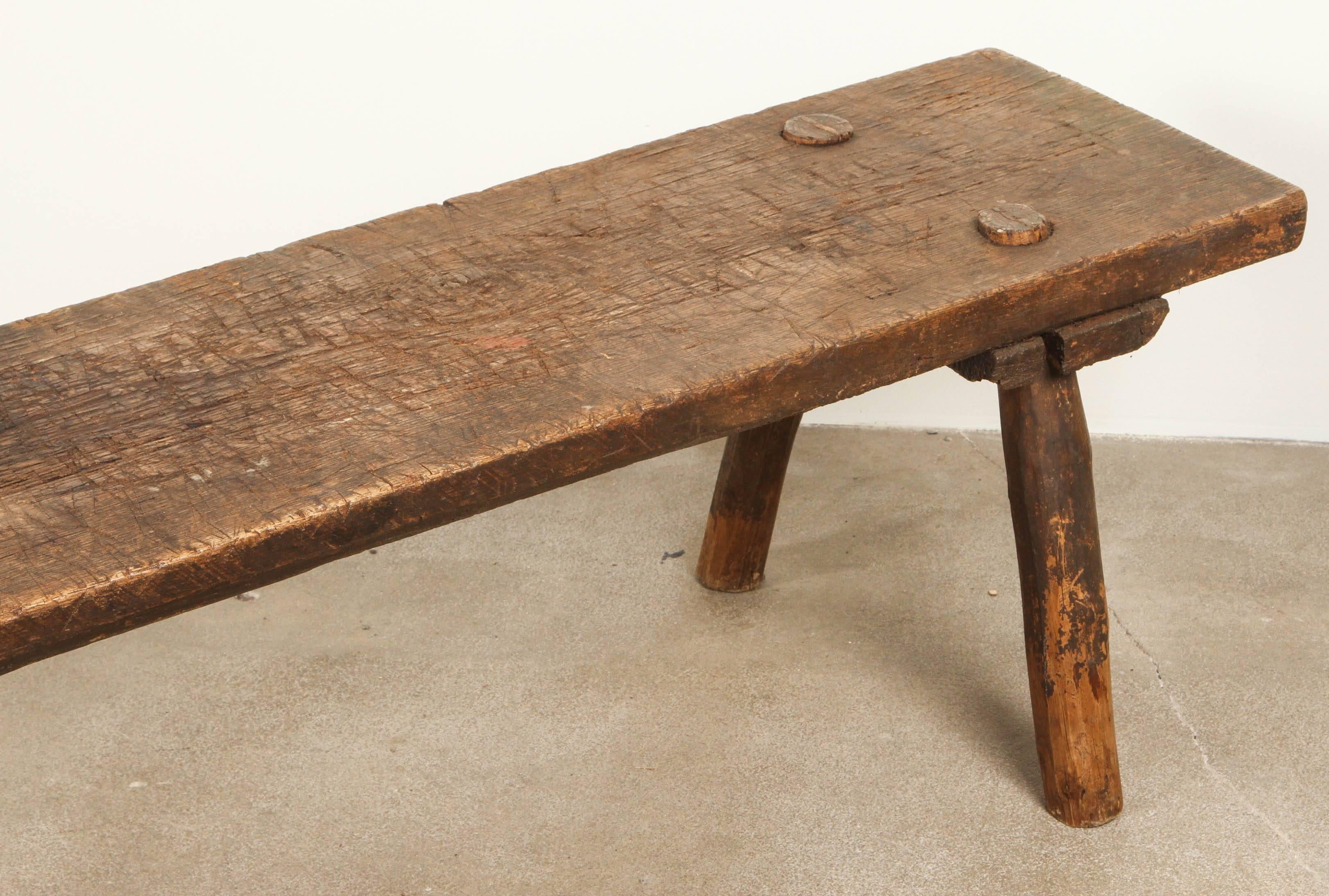 Italian Long Primitive Rustic Bench 2