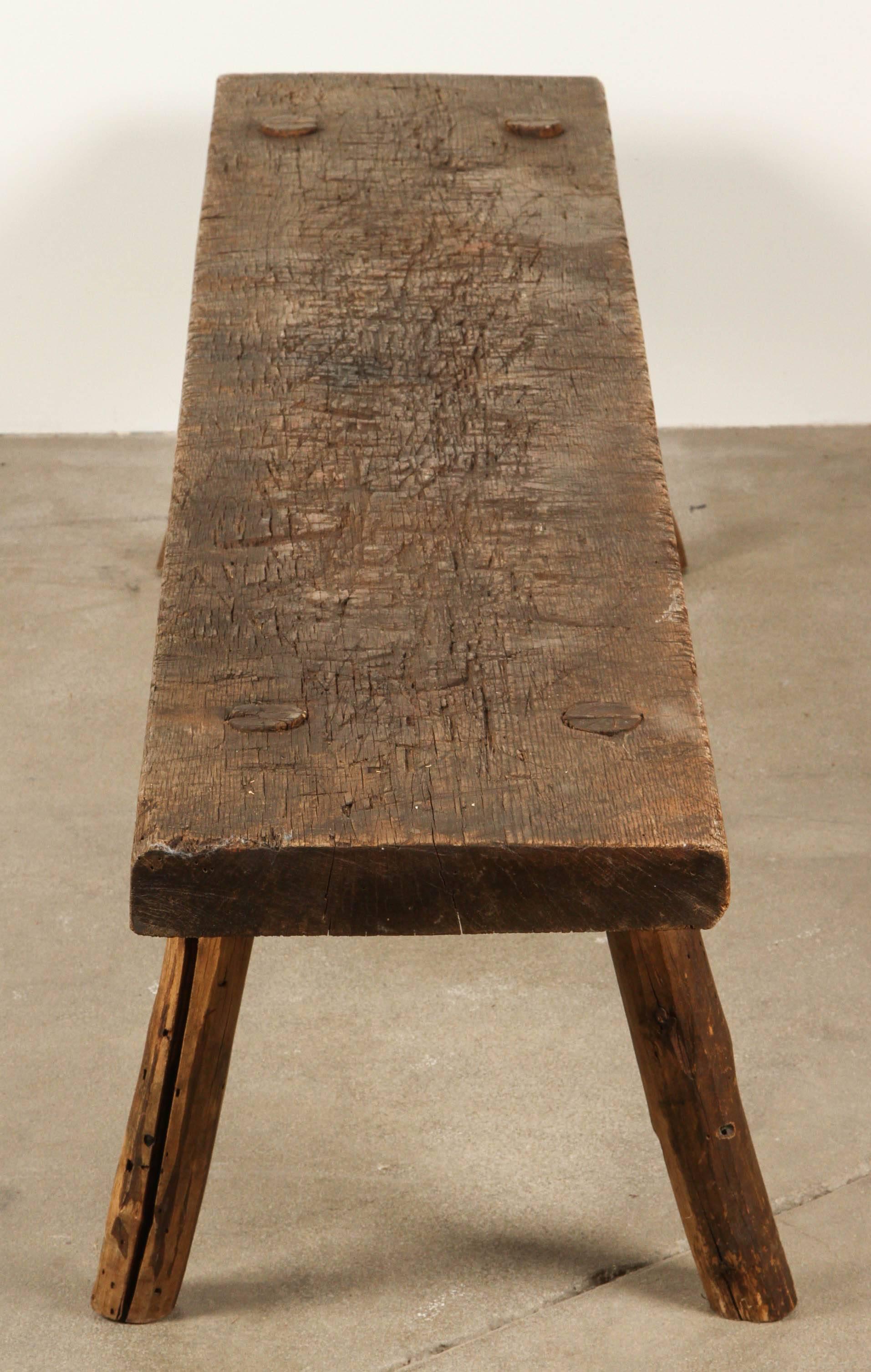 Italian Long Primitive Rustic Bench 4
