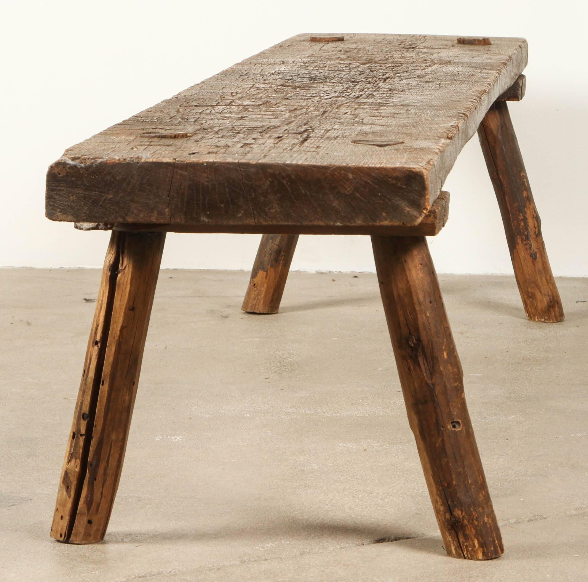 Italian Long Primitive Rustic Bench 5
