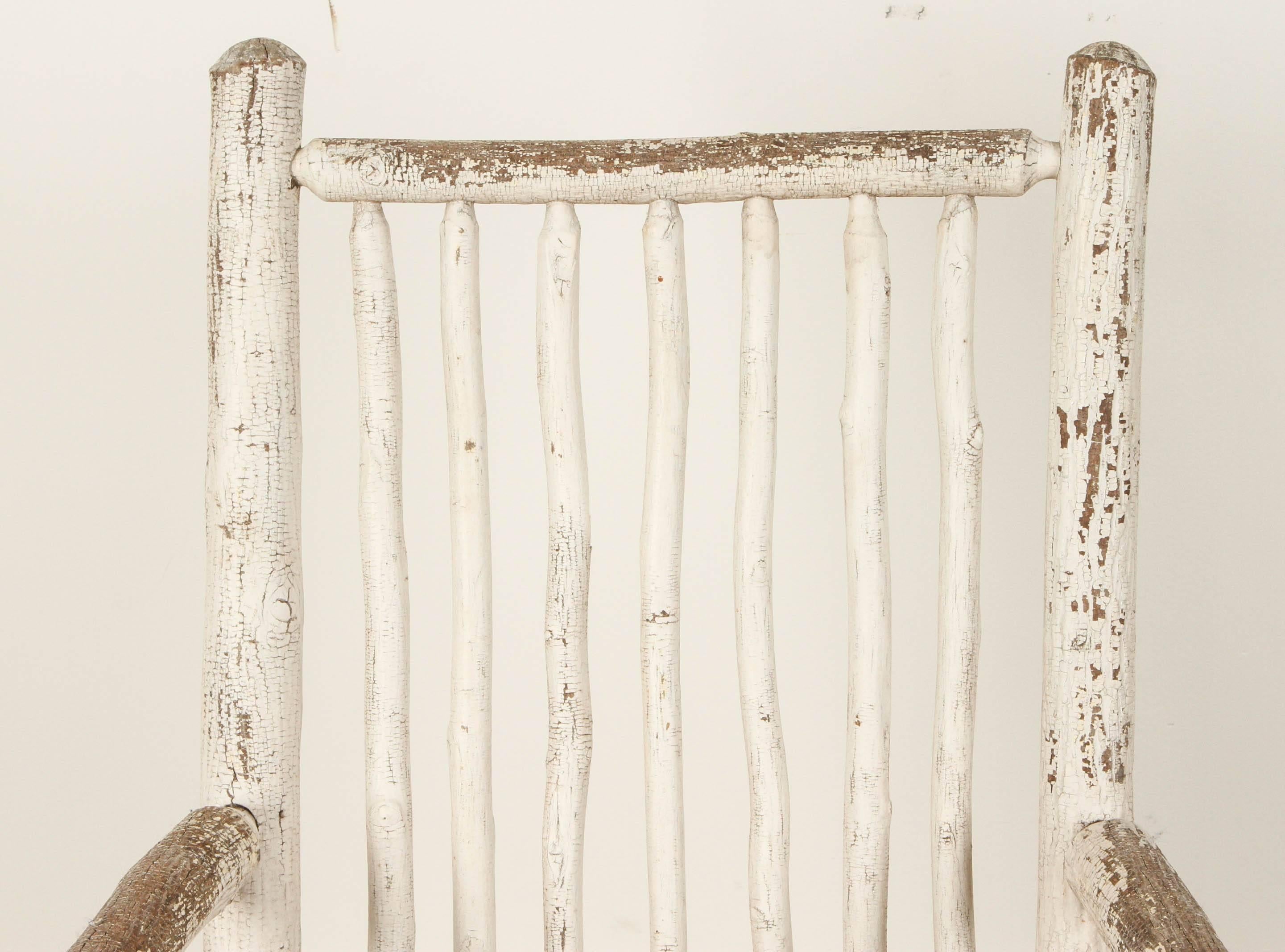 White Painted Rustic Rocking Chair 3