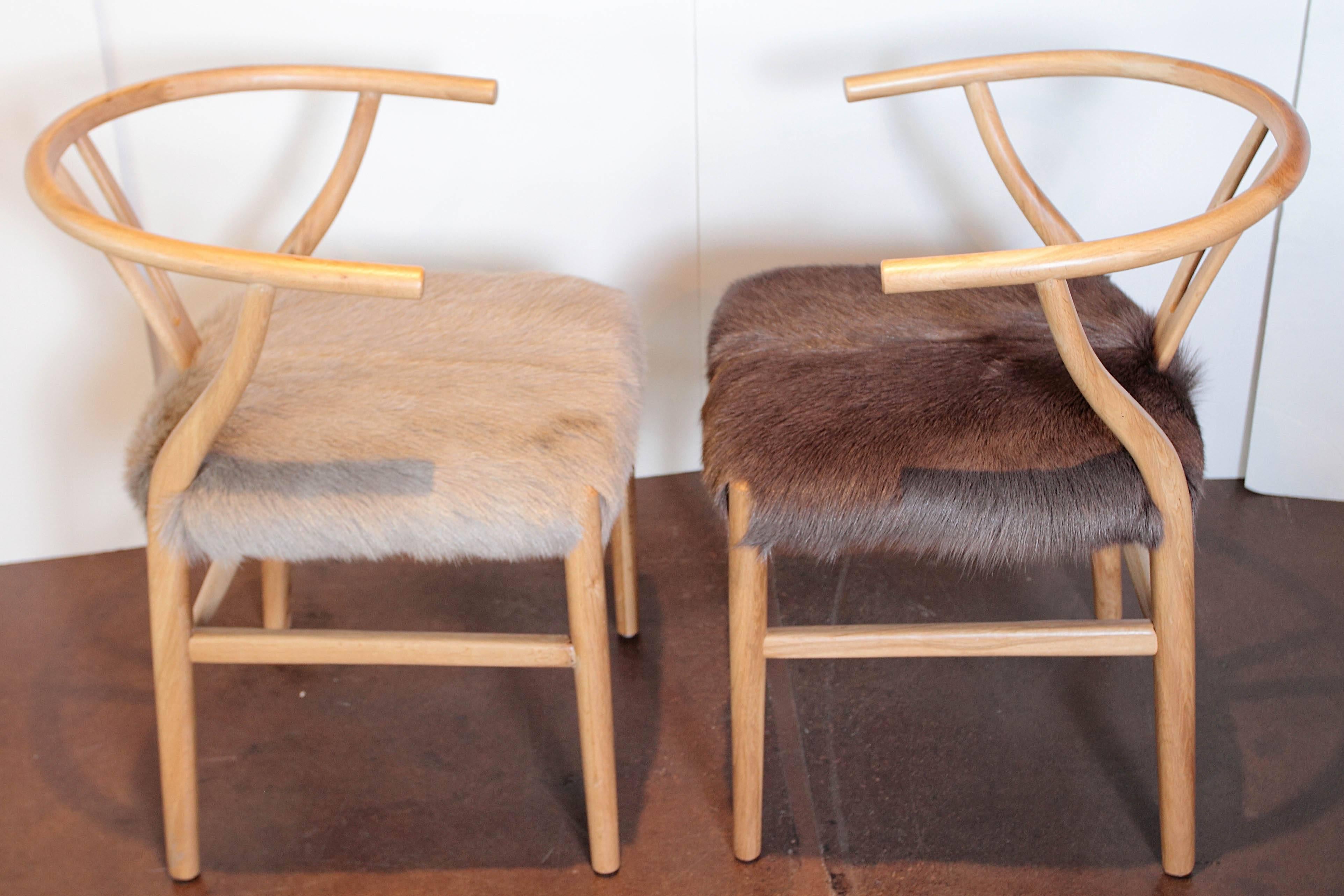 Goat Hair Scandinavian Modern Fur Dining Chairs
