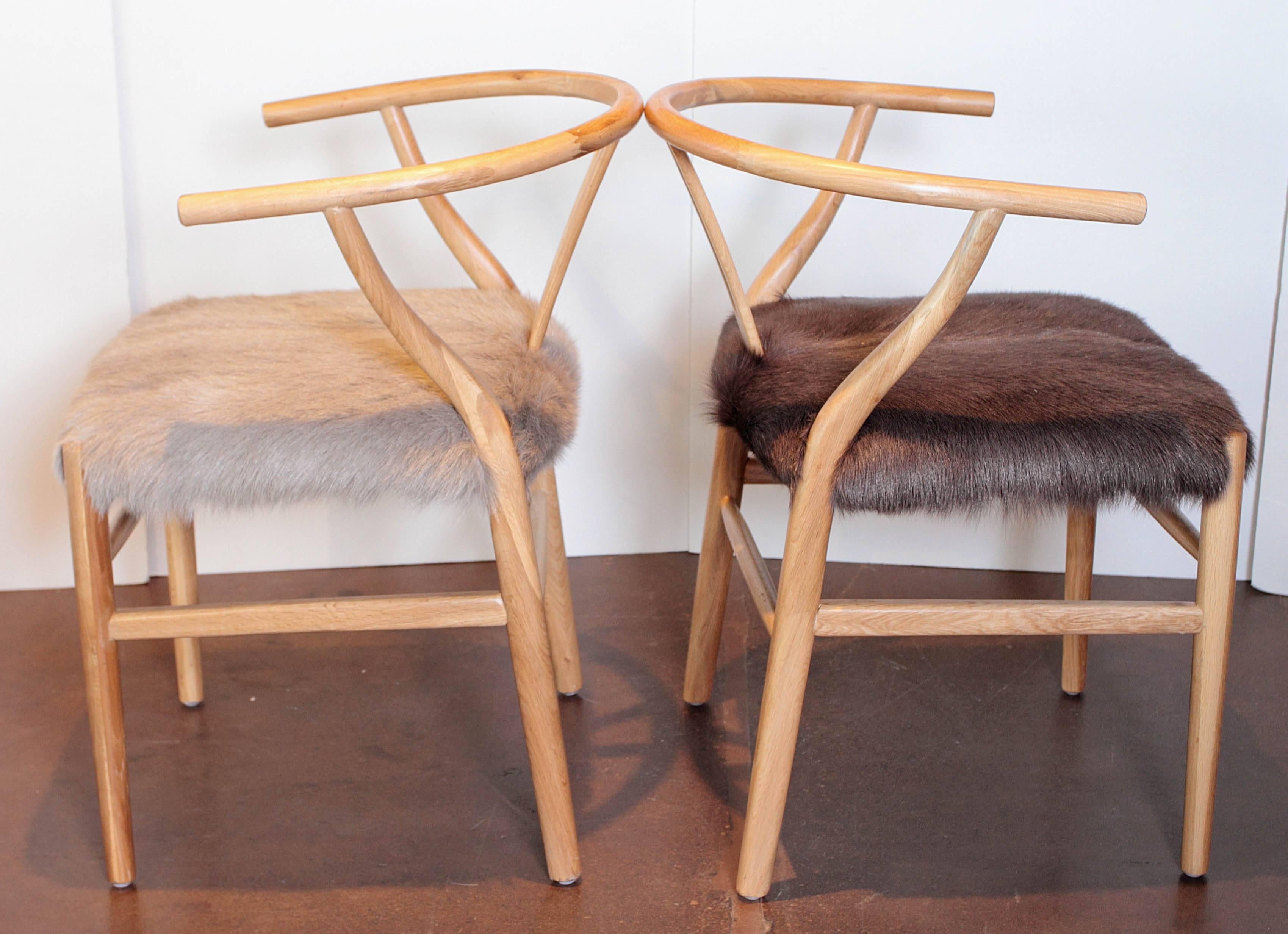 Scandinavian Modern Fur Dining Chairs 1