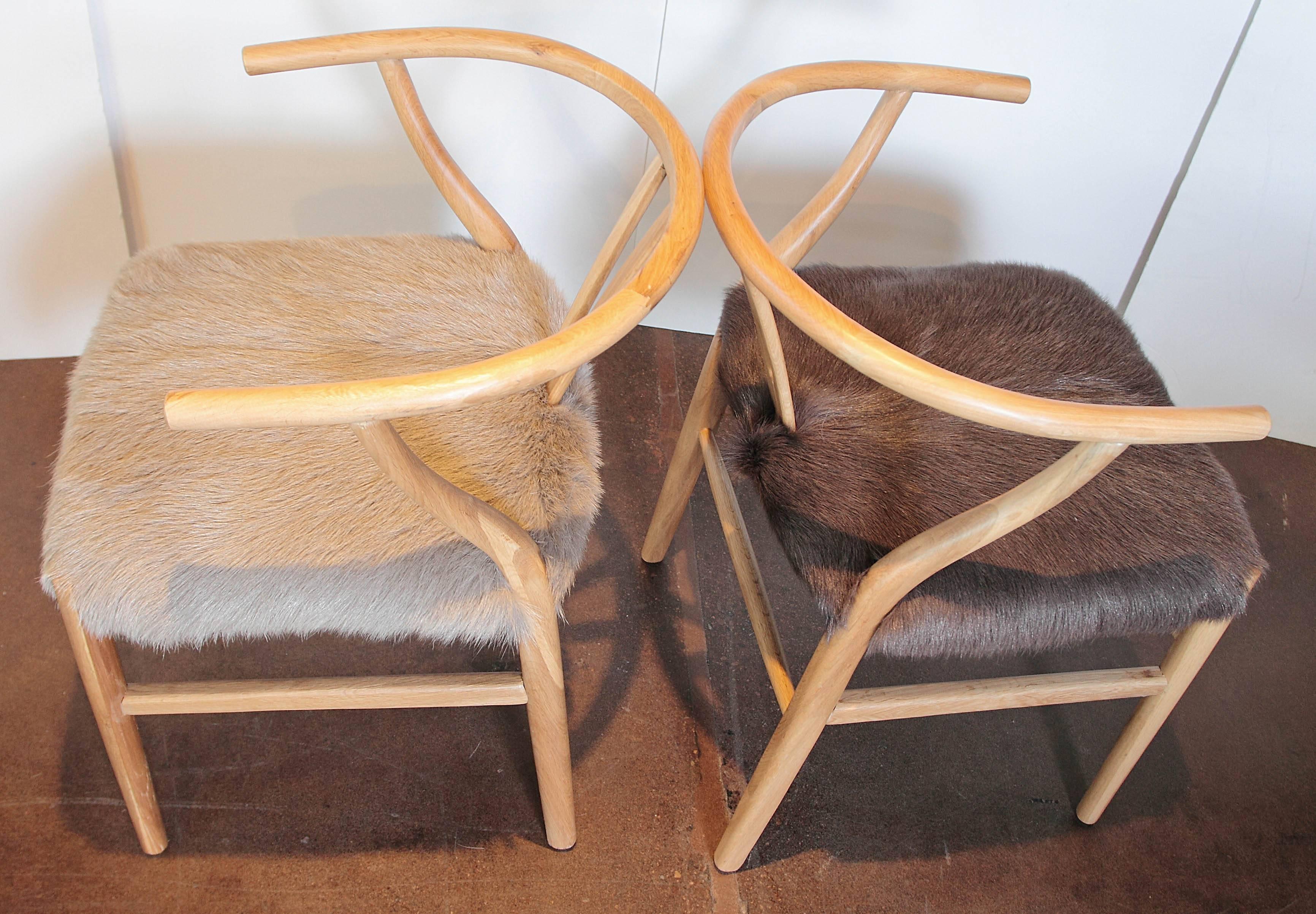 Scandinavian Modern Fur Dining Chairs 2