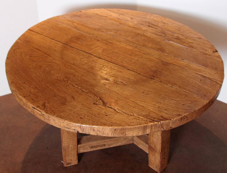 Antique Round Elm Table For Sale at 1stdibs