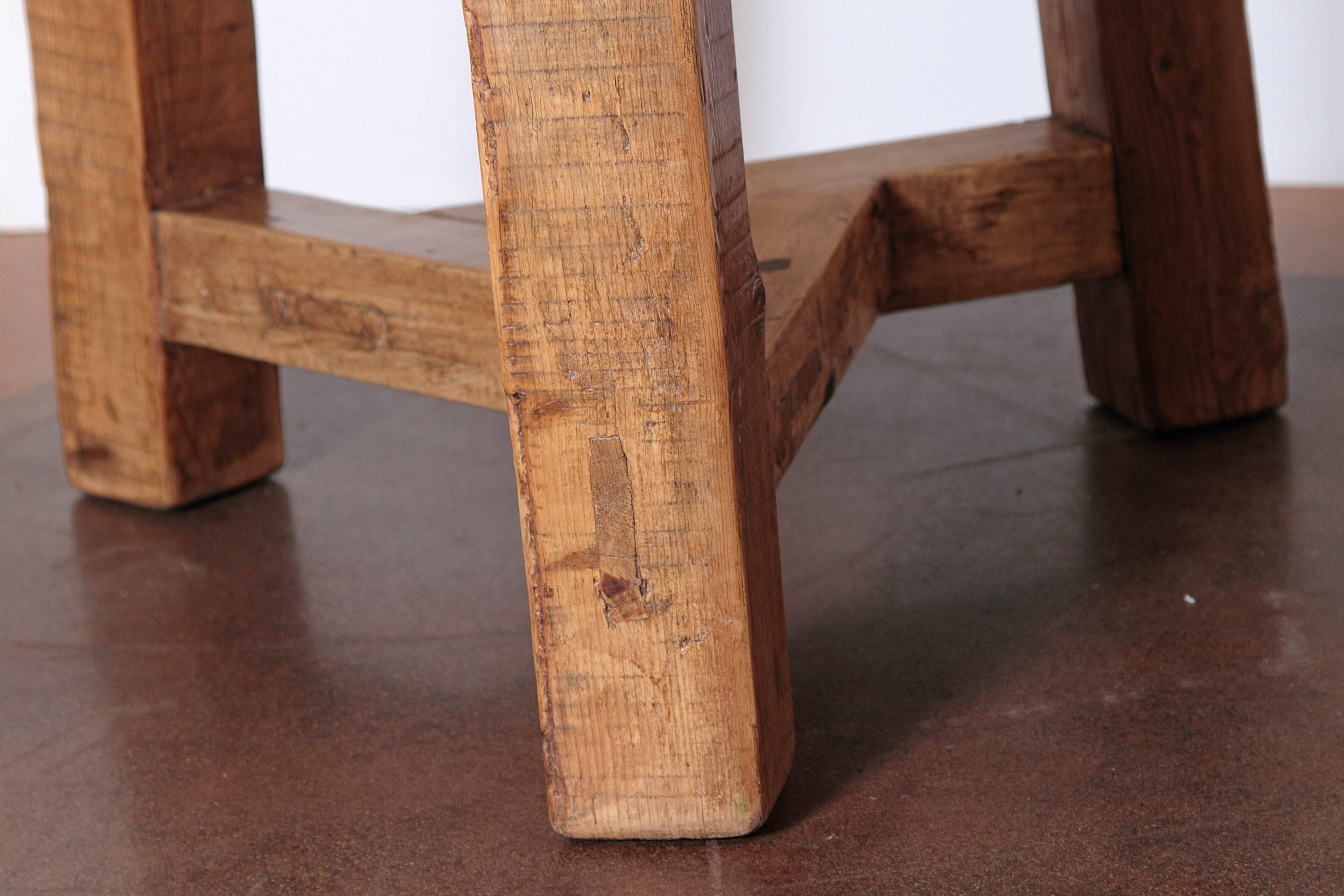 Contemporary Elm Dining Table from Reclaimed Architectural Elements