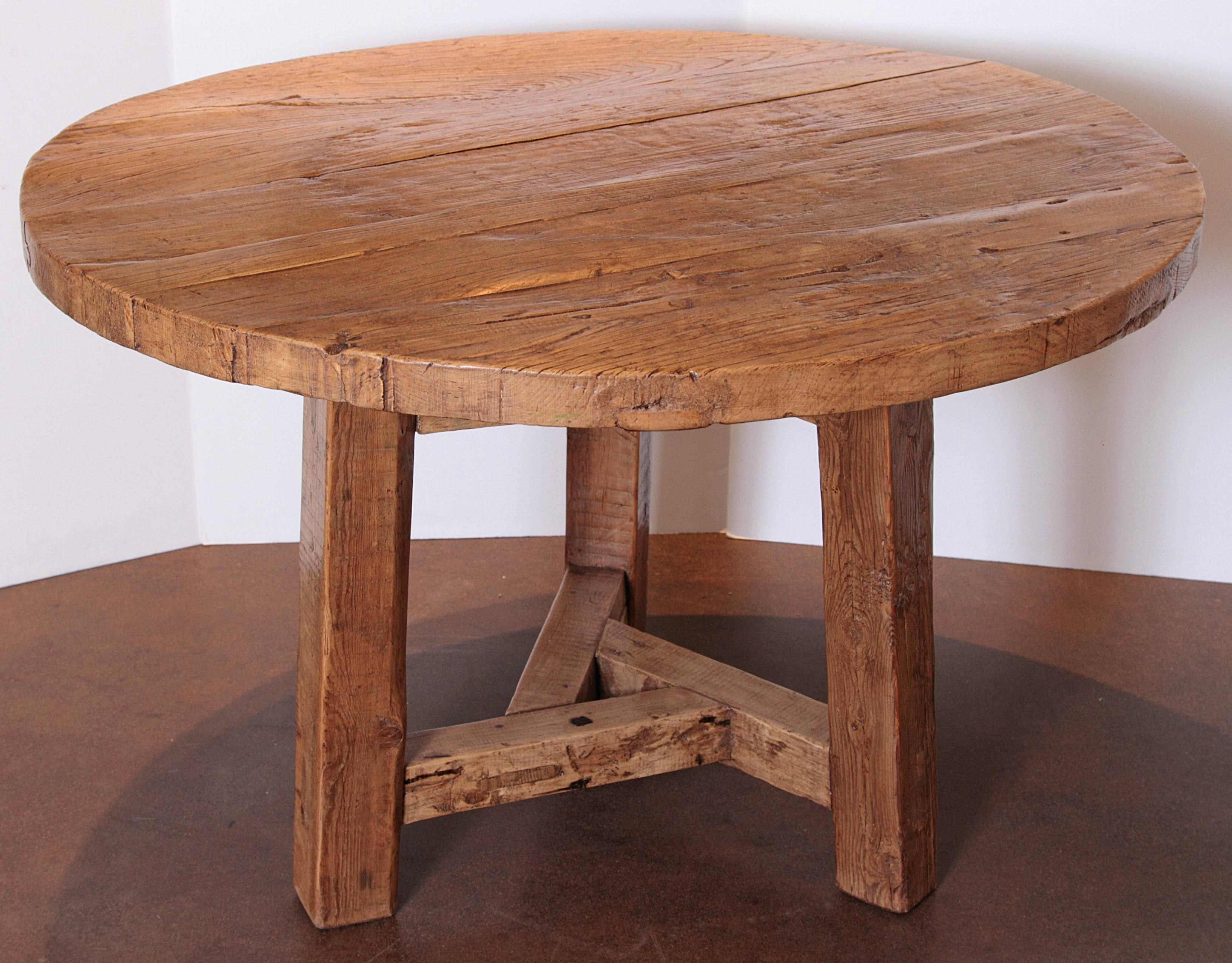 Elm Dining Table from Reclaimed Architectural Elements 2