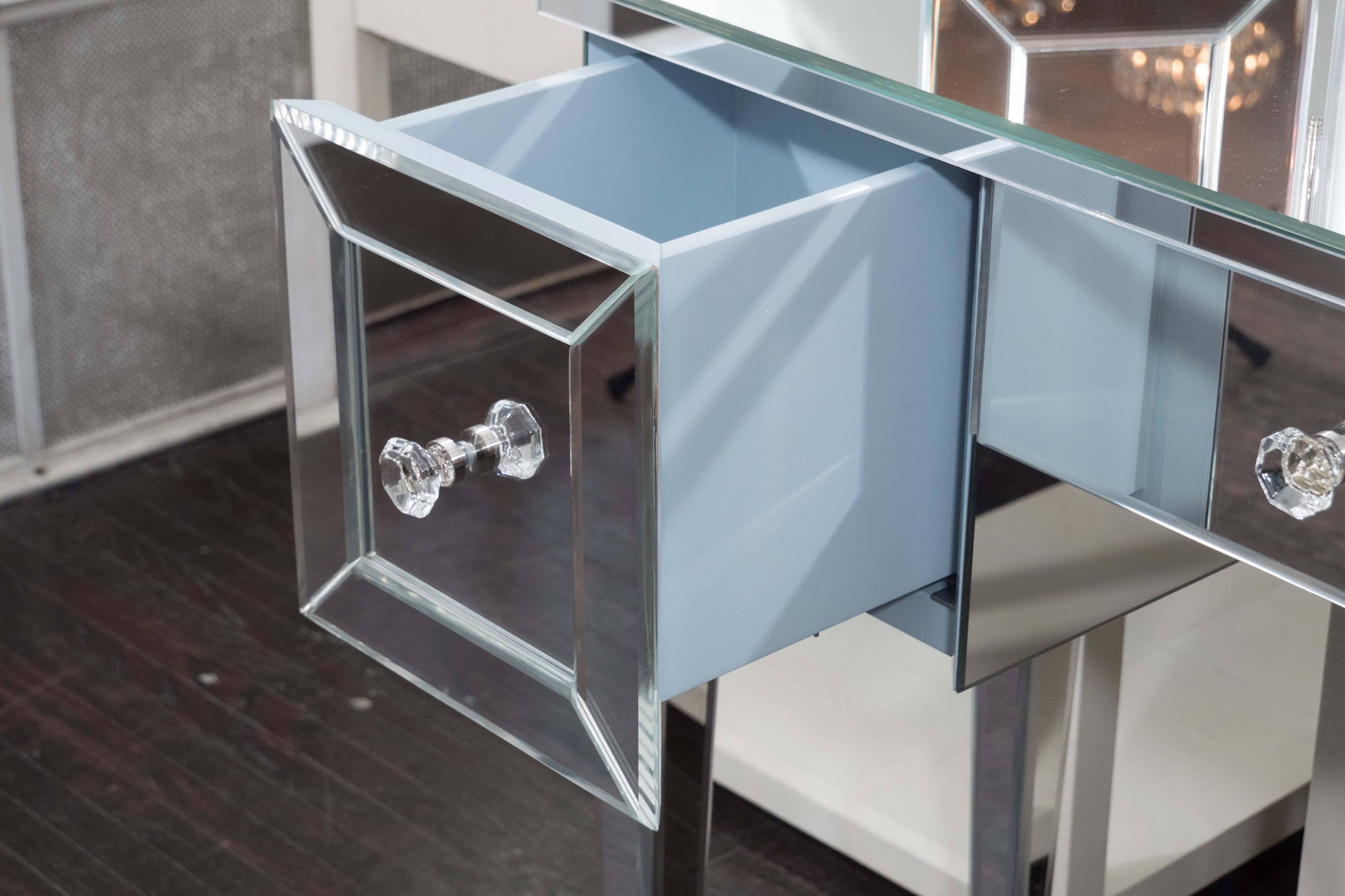Custom Mirrored Vanity In Excellent Condition In New York, NY