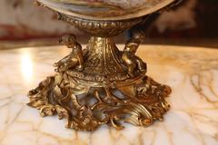 Large Sevres Style Centrepiece Bowl with Bronze Dore Mounts / Celeste Blue