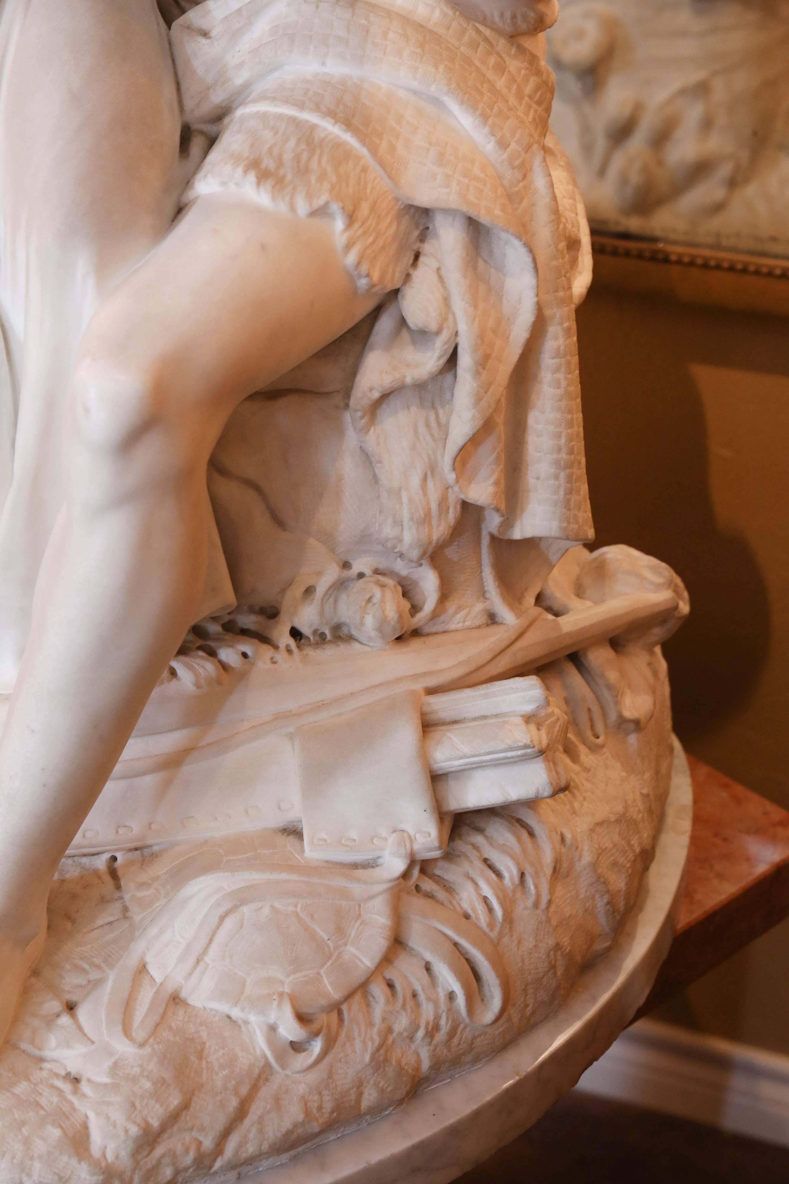 Italian Large-Scale Marble Sculpture of Two Figures Embracing by the Sculptor Turini