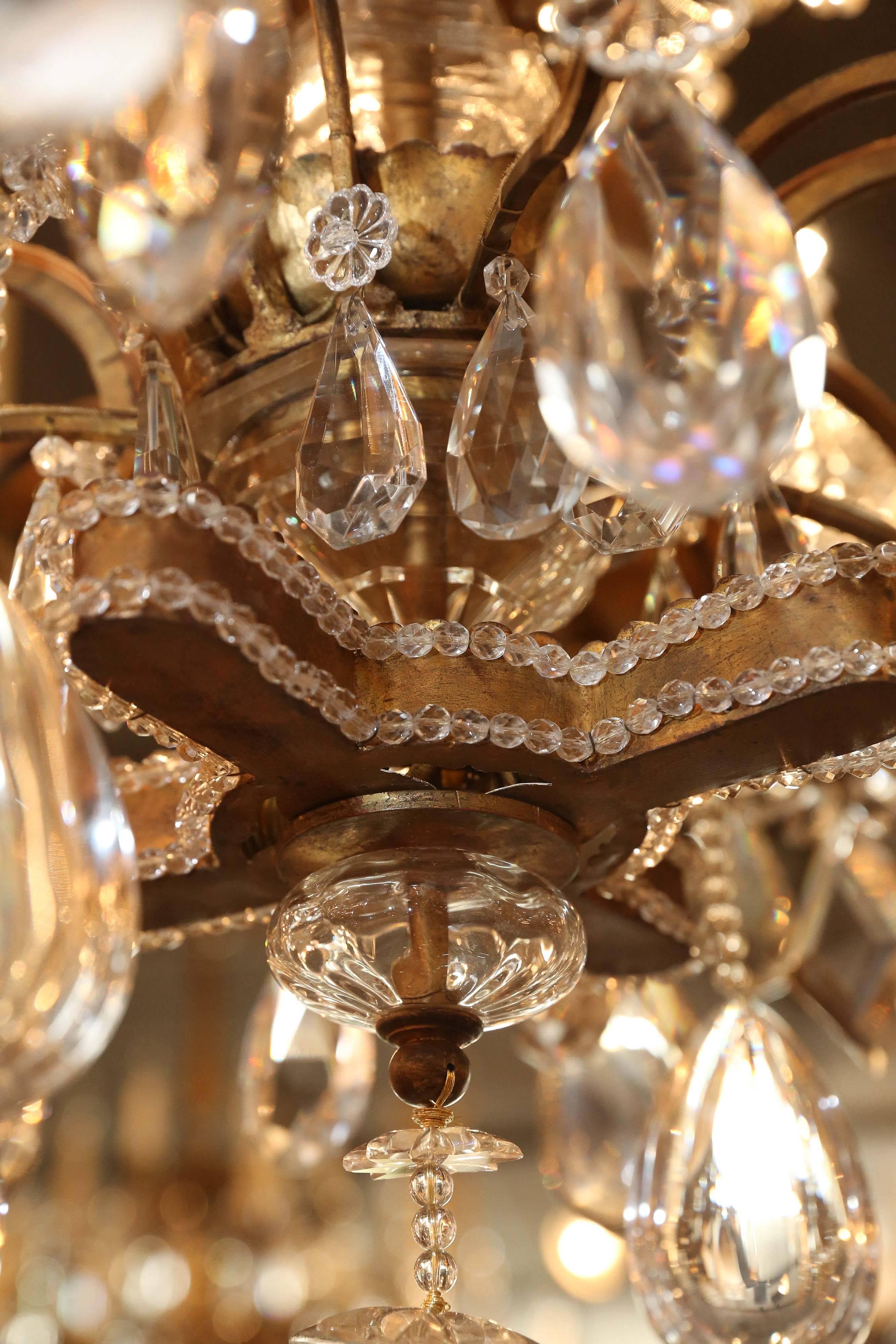 Impressive Bagues Chandelier, Large Size and Bronze and Crystal in swirl design 1