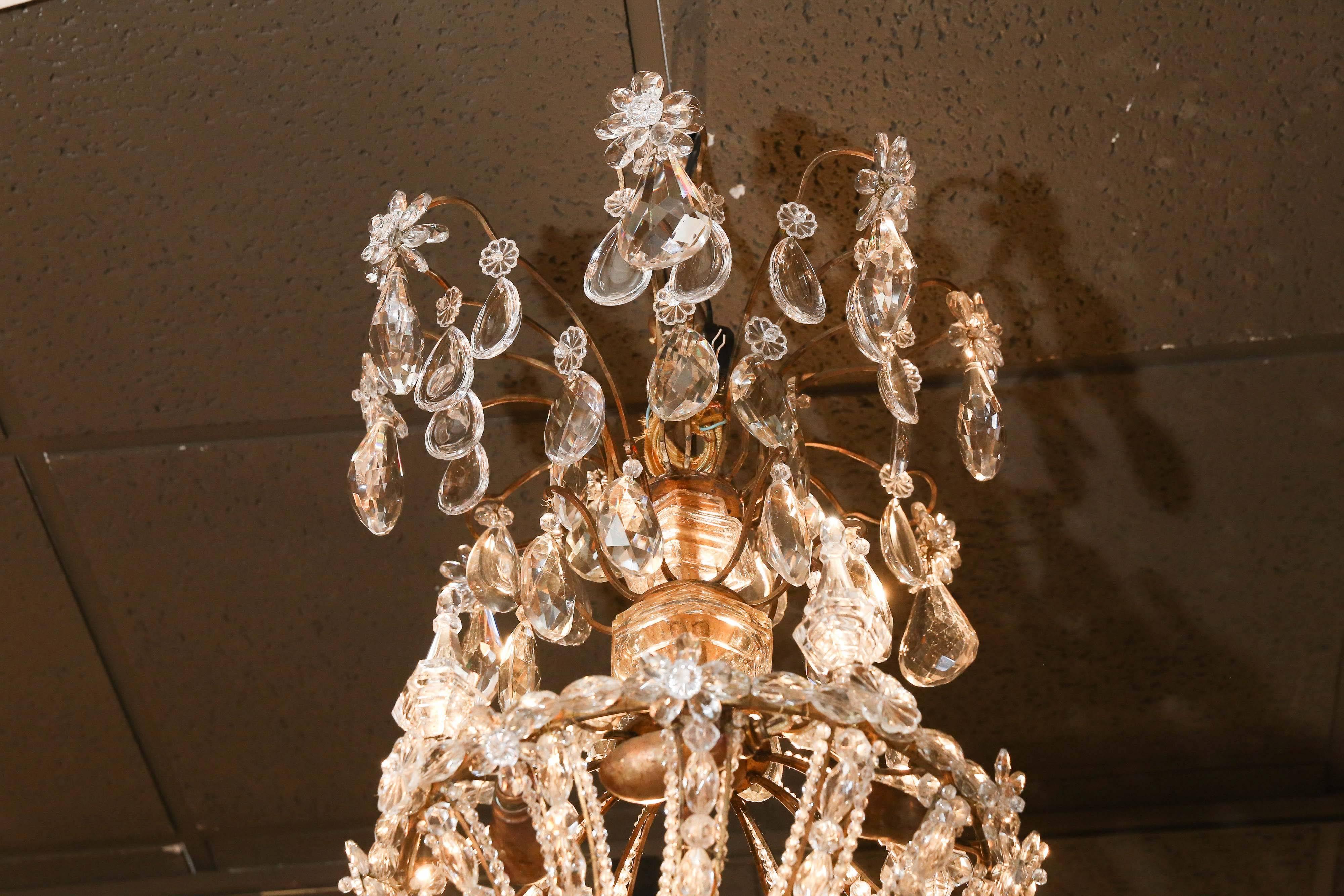 Impressive Bagues Chandelier, Large Size and Bronze and Crystal in swirl design 2