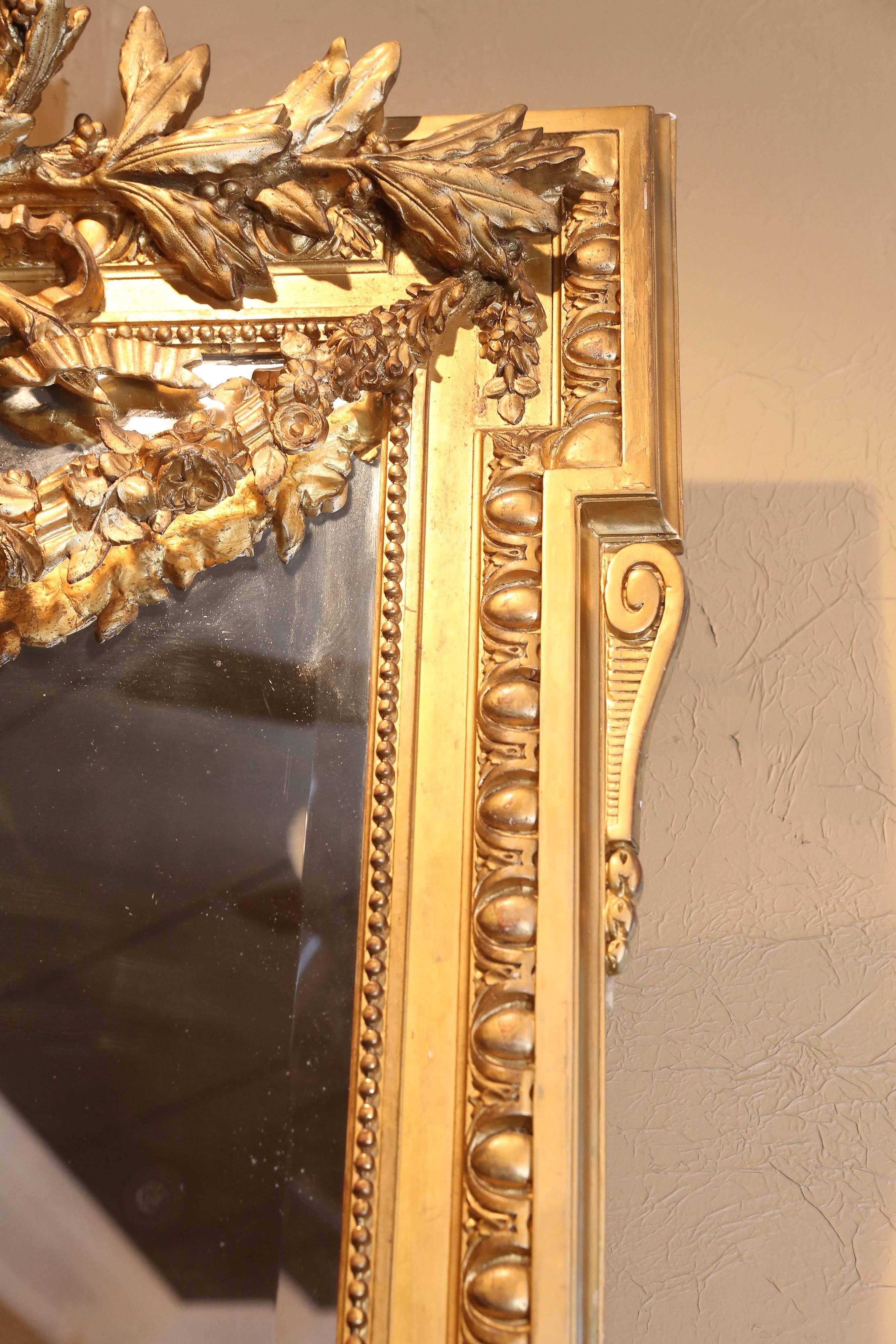 Louis XVI French Giltwood Mirror