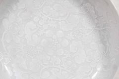 Chinese Export Porcelain Dish Painted Bianco Sopra Bianco