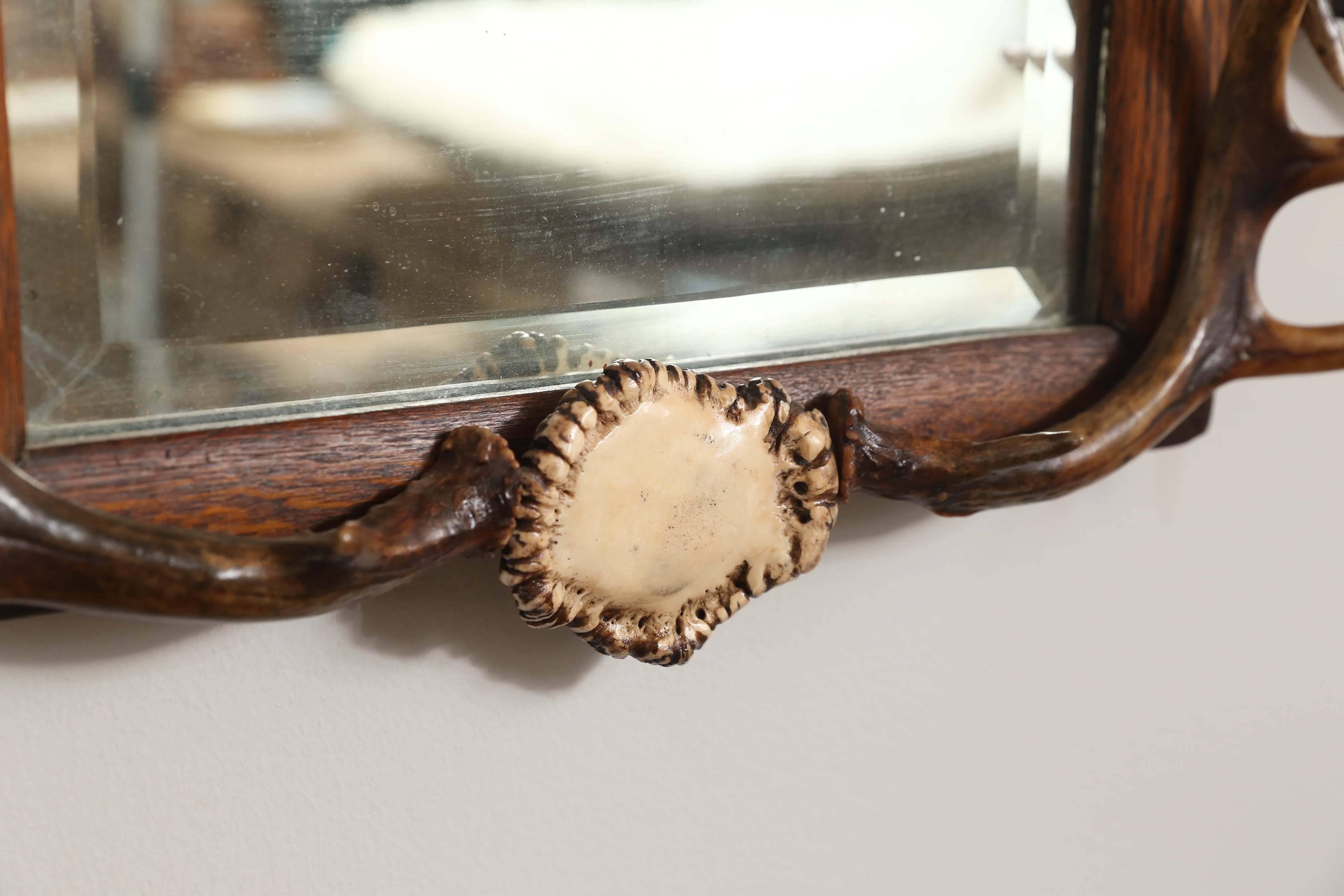 Antique Black Forest Hunt Mirror from Bodendorf Castle, Germany In Excellent Condition In Houston, TX