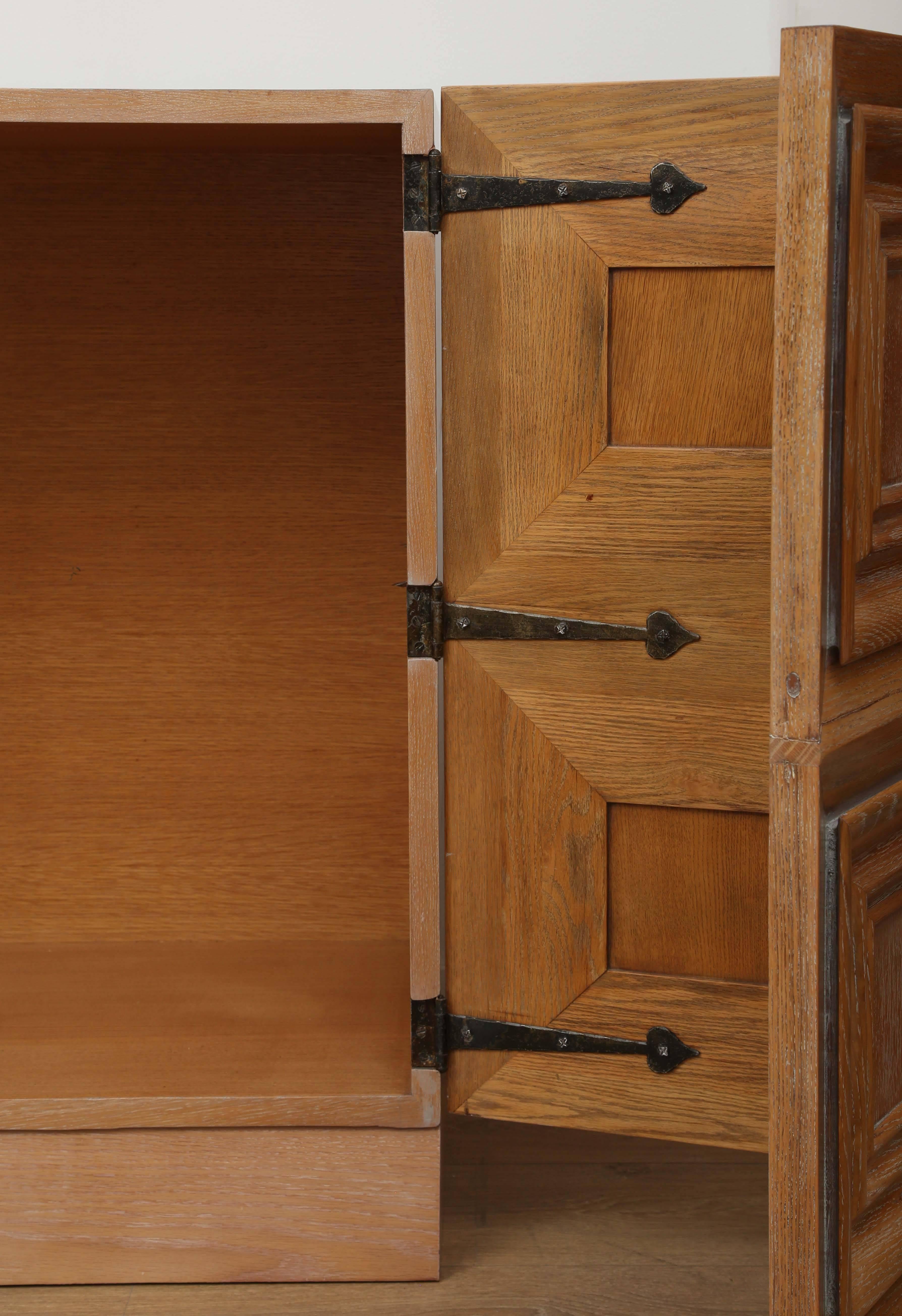 Large Cerused Oak Cabinet, USA, 1950s In Excellent Condition In Miami, FL