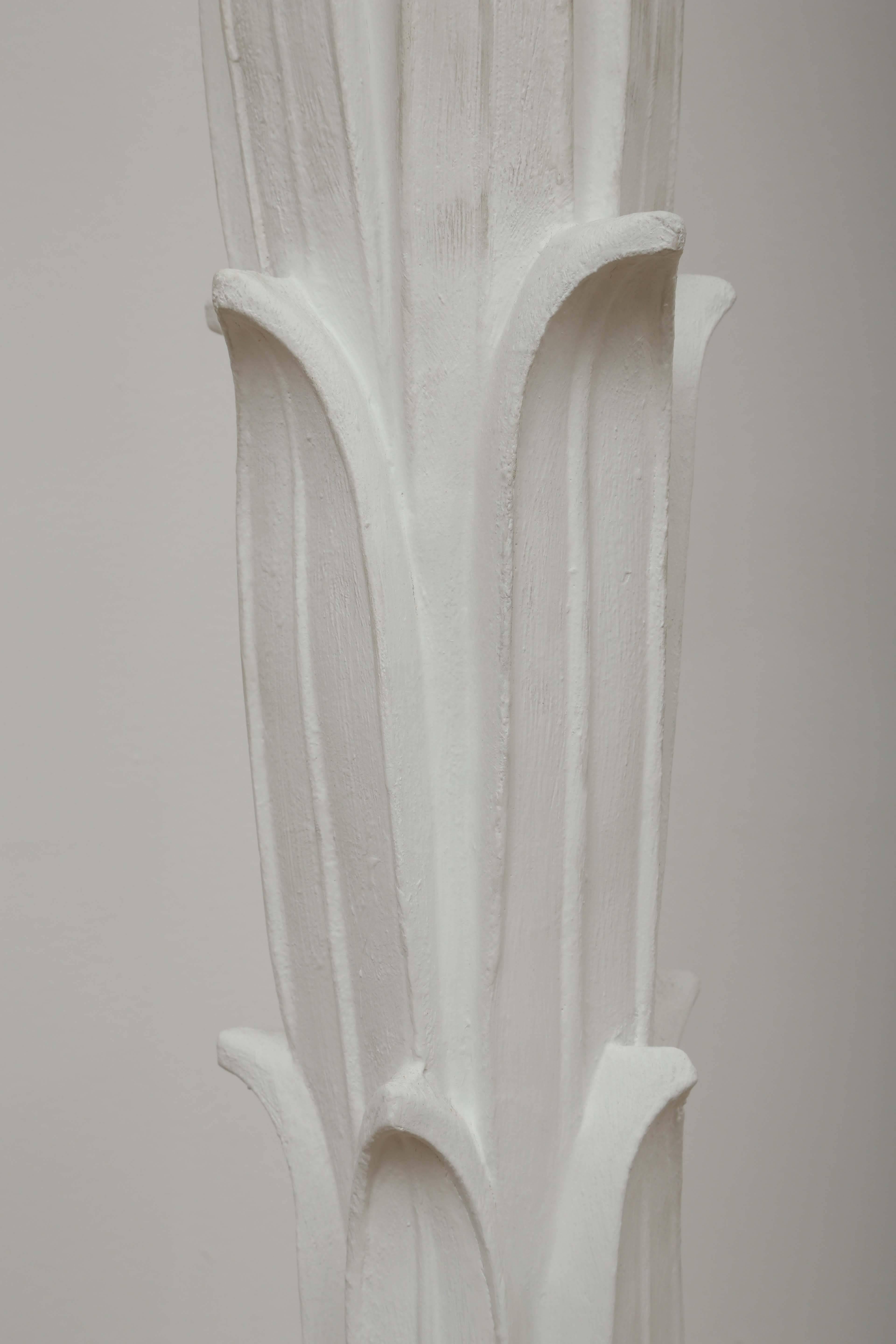 French Pair of Plaster Palm Torchieres Attributed to Serge Roche