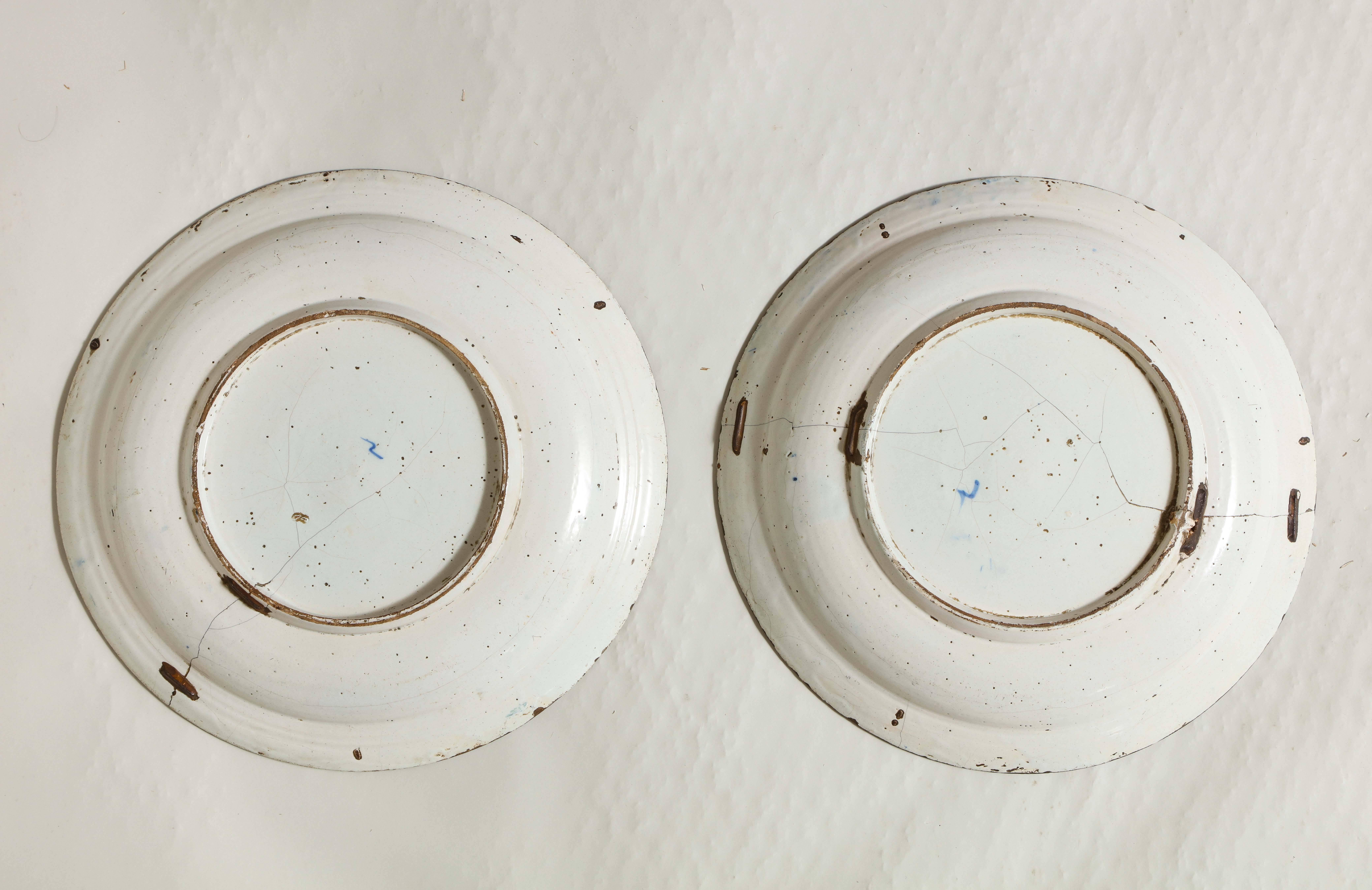 Pair of Profusely Decorated Delft Chargers 1