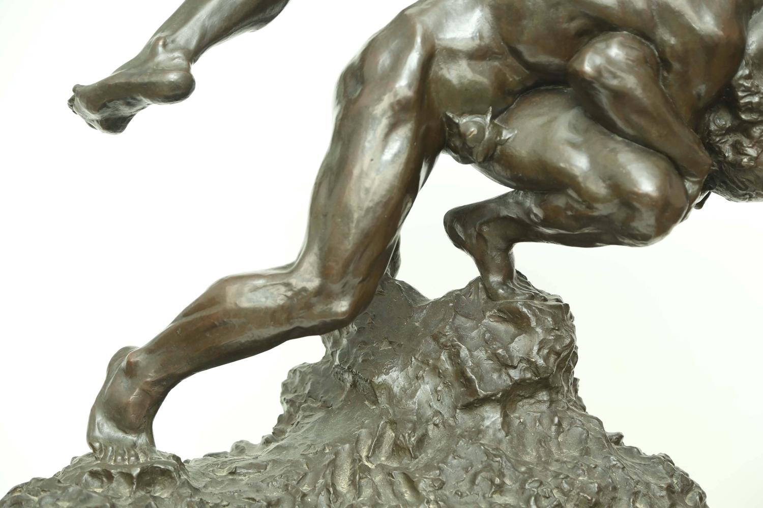 "Wrestlers" Bronze Sculpture by Jef Lambeaux For Sale at 1stdibs