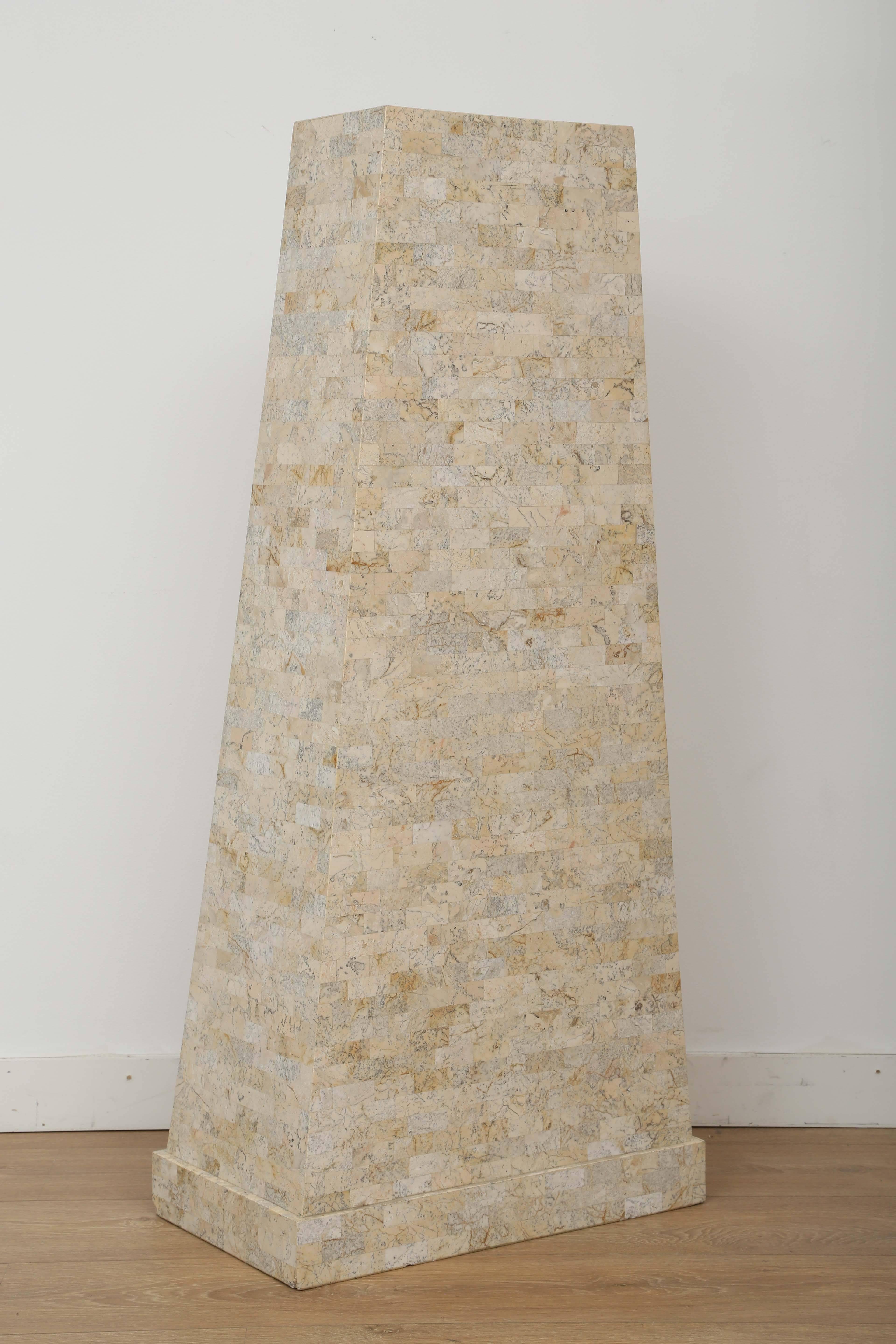 Late 20th Century Tall Pyramidal Tesselated Stone Tile Cabinet by Maitland Smith