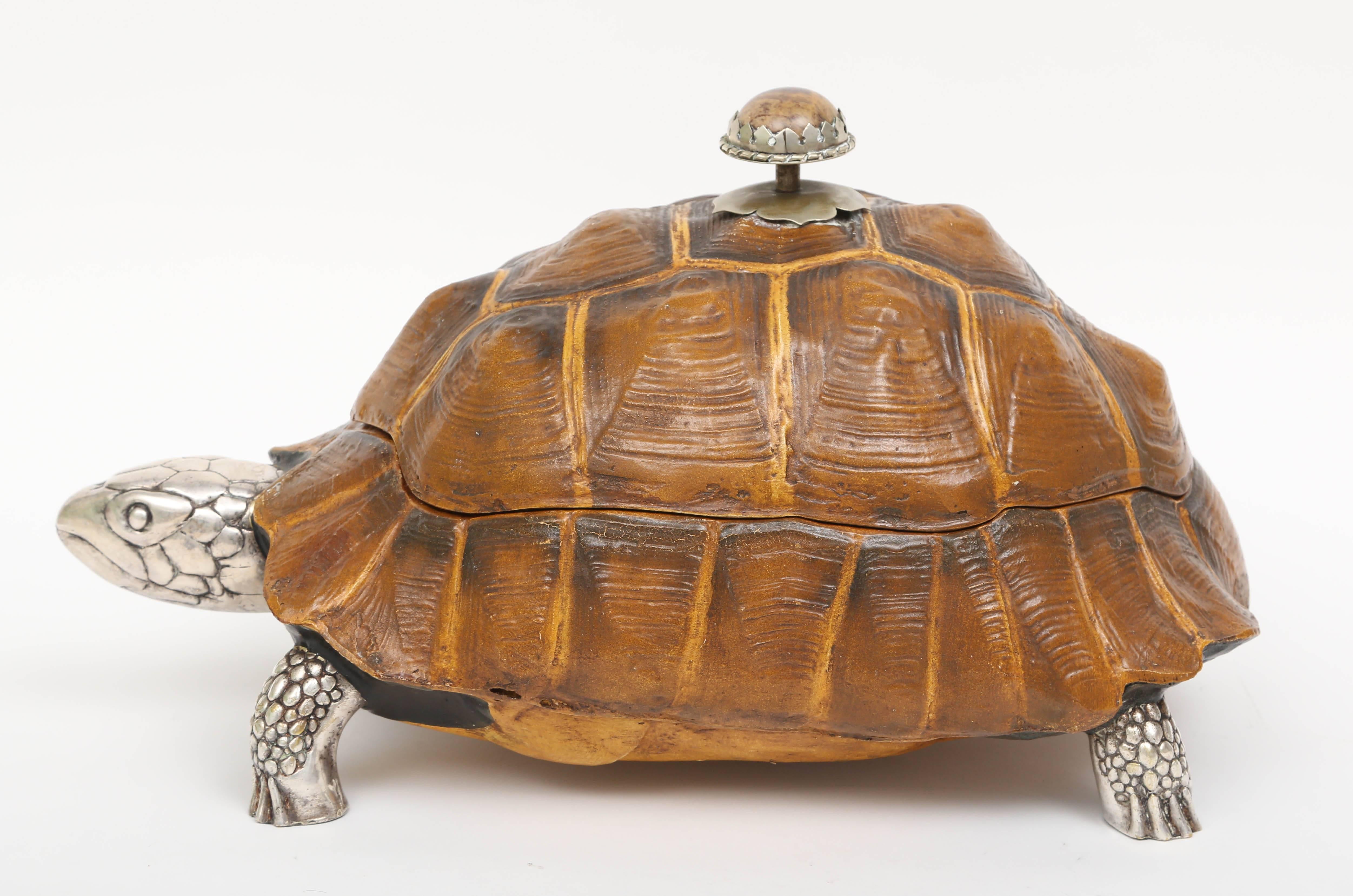 Silver Plate Large Tortoise Box by Anthony Redmile For Sale