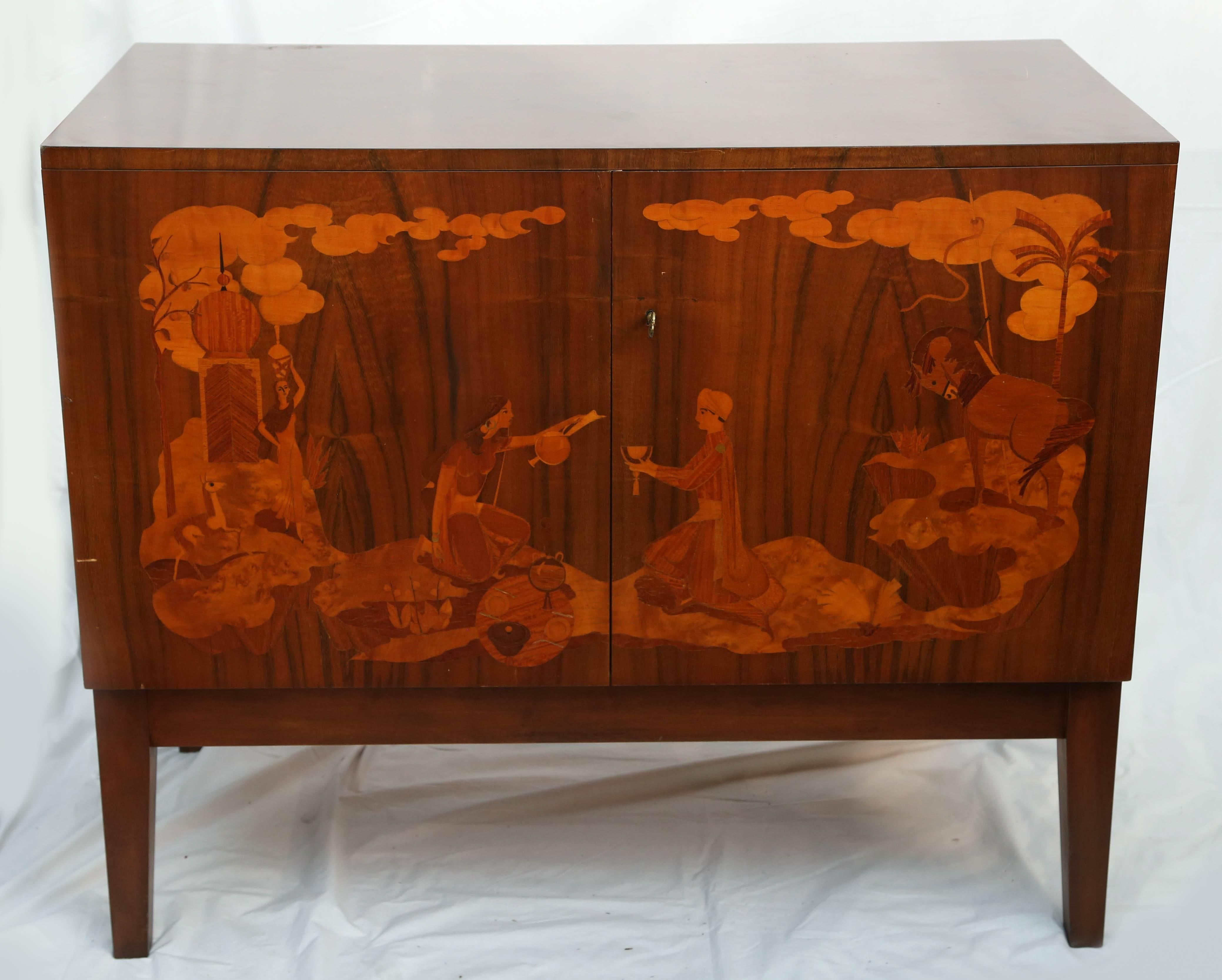 20th Century Fine Inlaid Swedish Side Cabinet For Sale