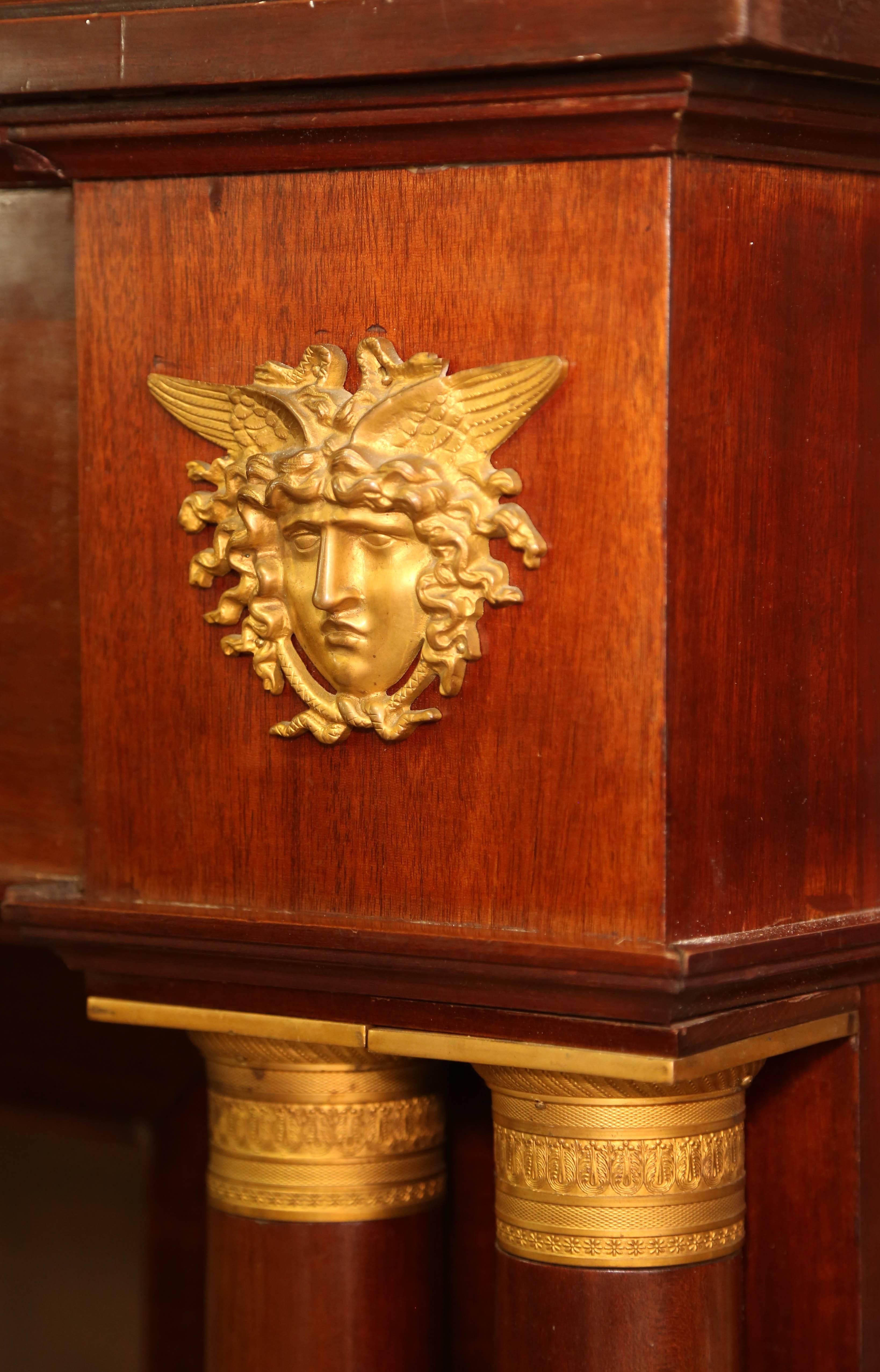 Fine quality mahogany with exquisite doré bronze mounts. Beautiful scale.