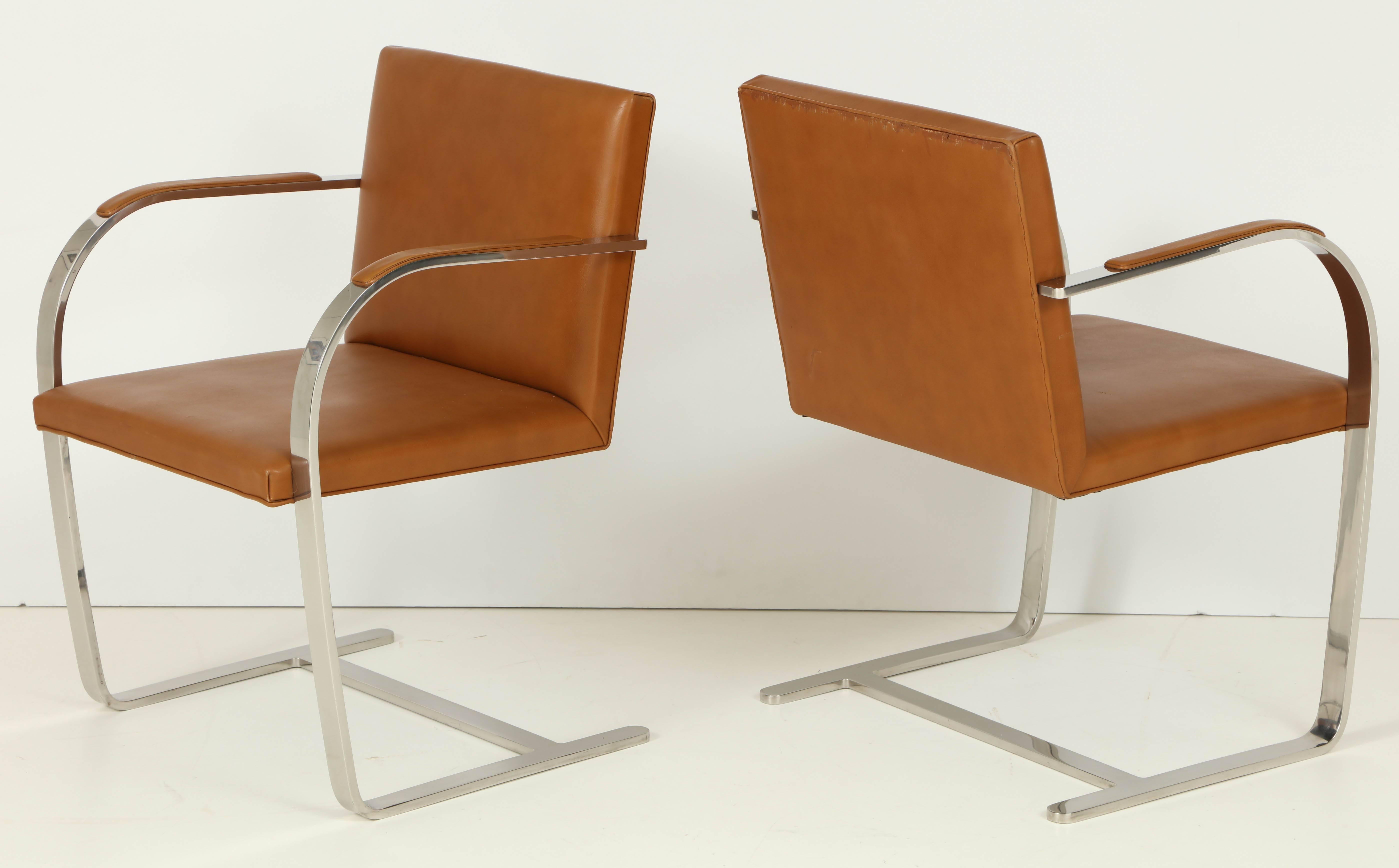 Mid-Century Modern Pair of Mies van der Rohe Brno Chairs by Knoll, circa 1960s