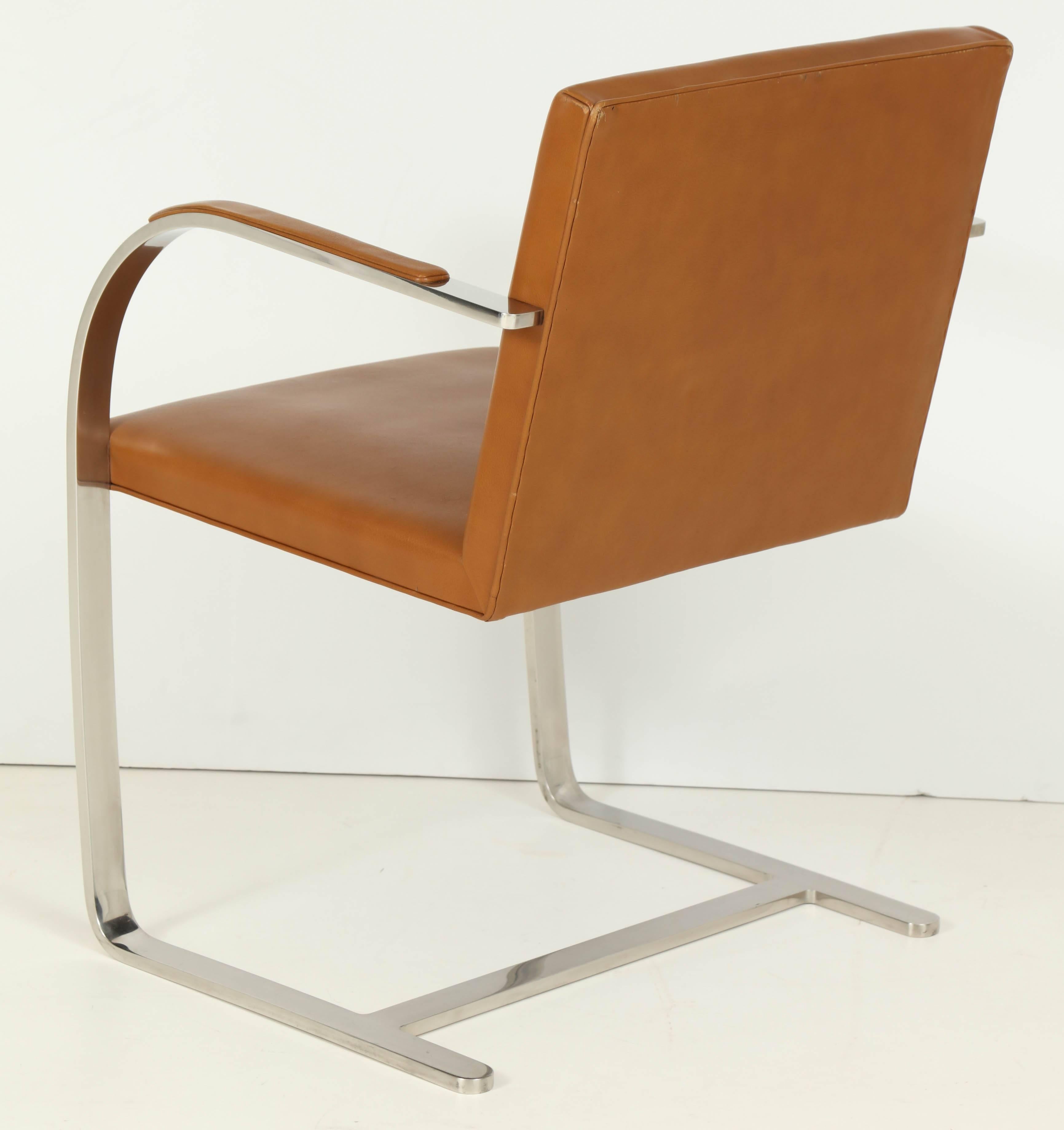 Leather Pair of Mies van der Rohe Brno Chairs by Knoll, circa 1960s
