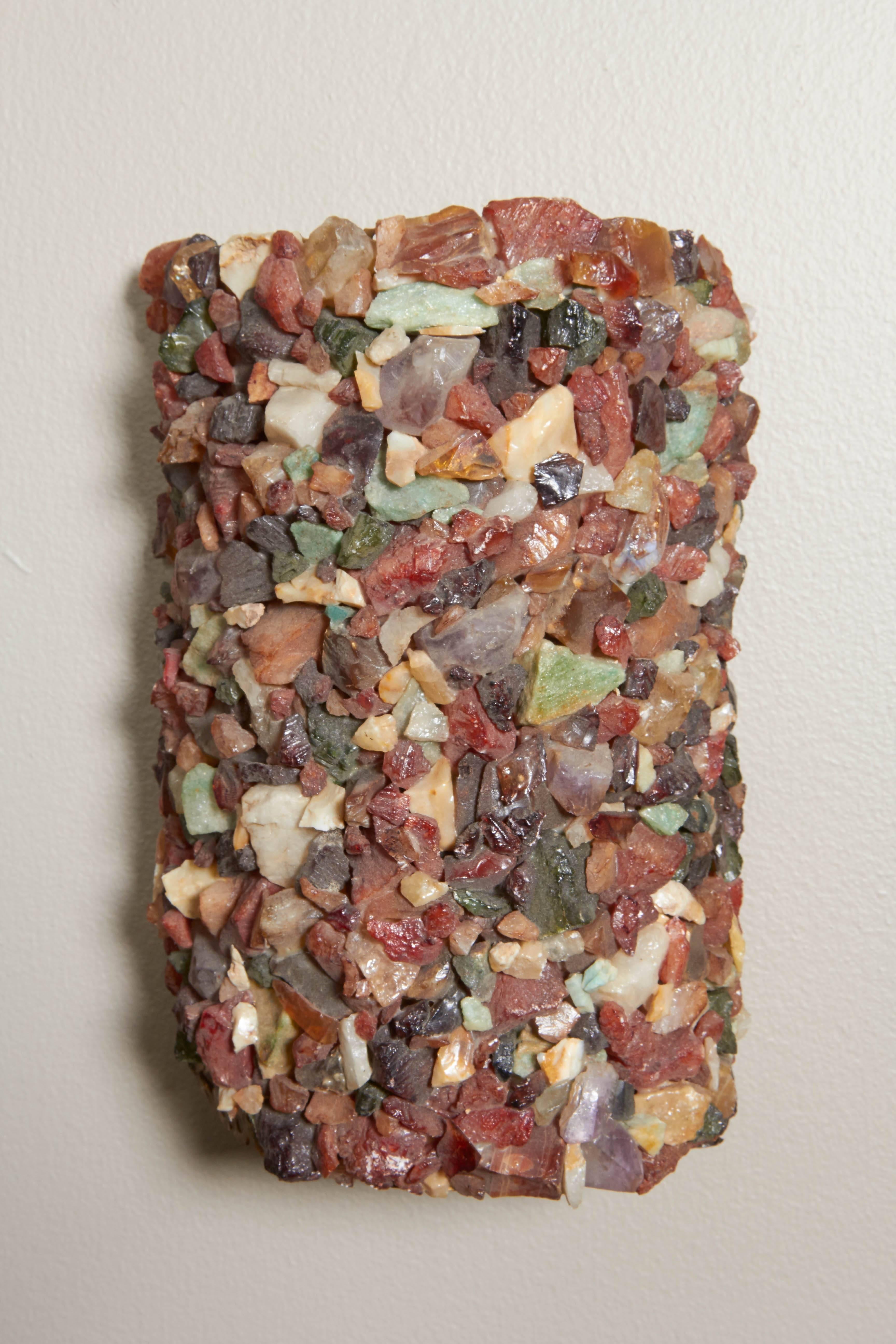 Pair of 1960s Stone Mosaic Sconces 1