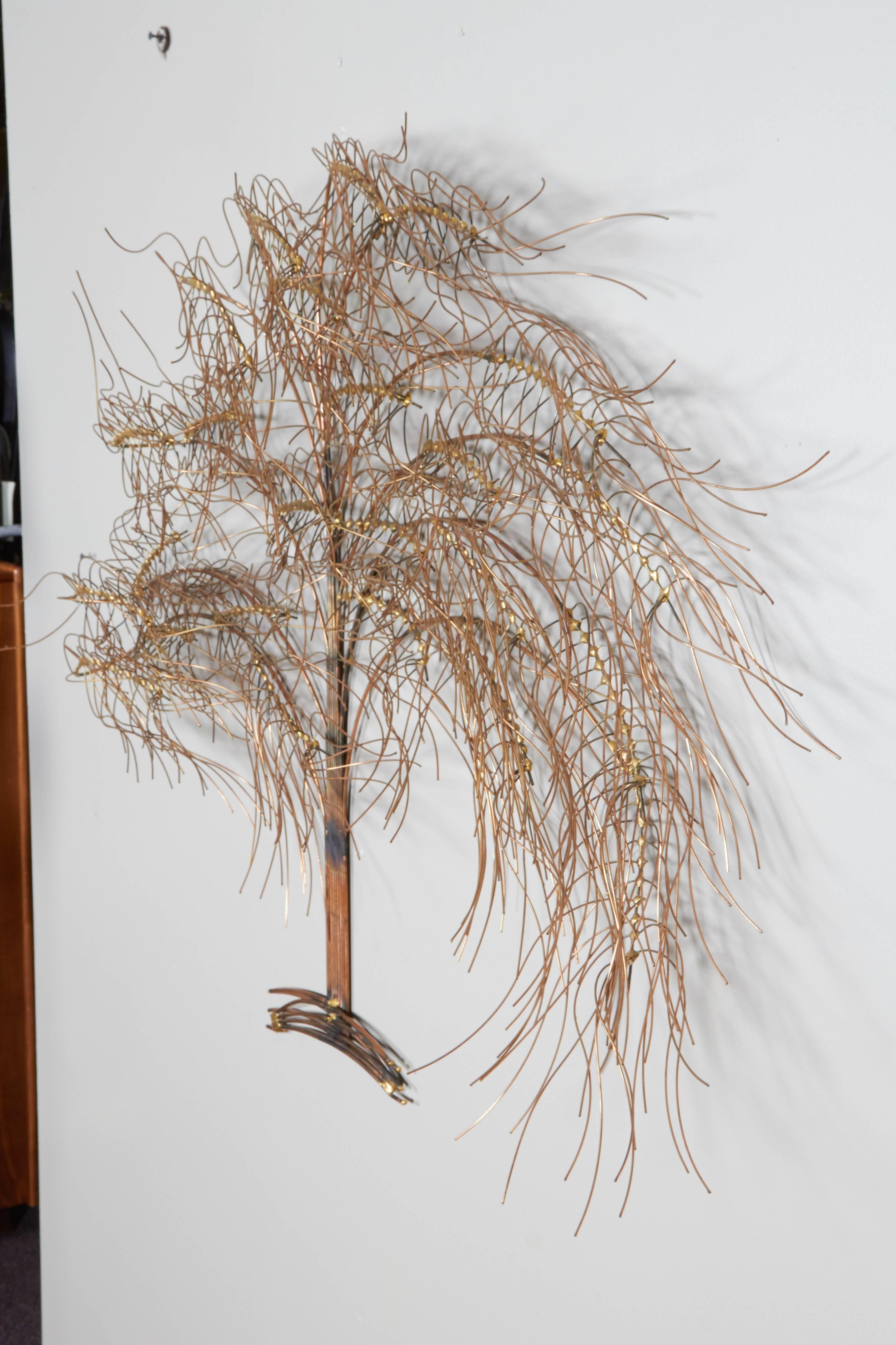 Welded Curtis Jere Wall Sculpture of Tree with Billowing Branches