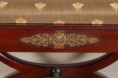 Neoclassical Style Walnut Curule Bench