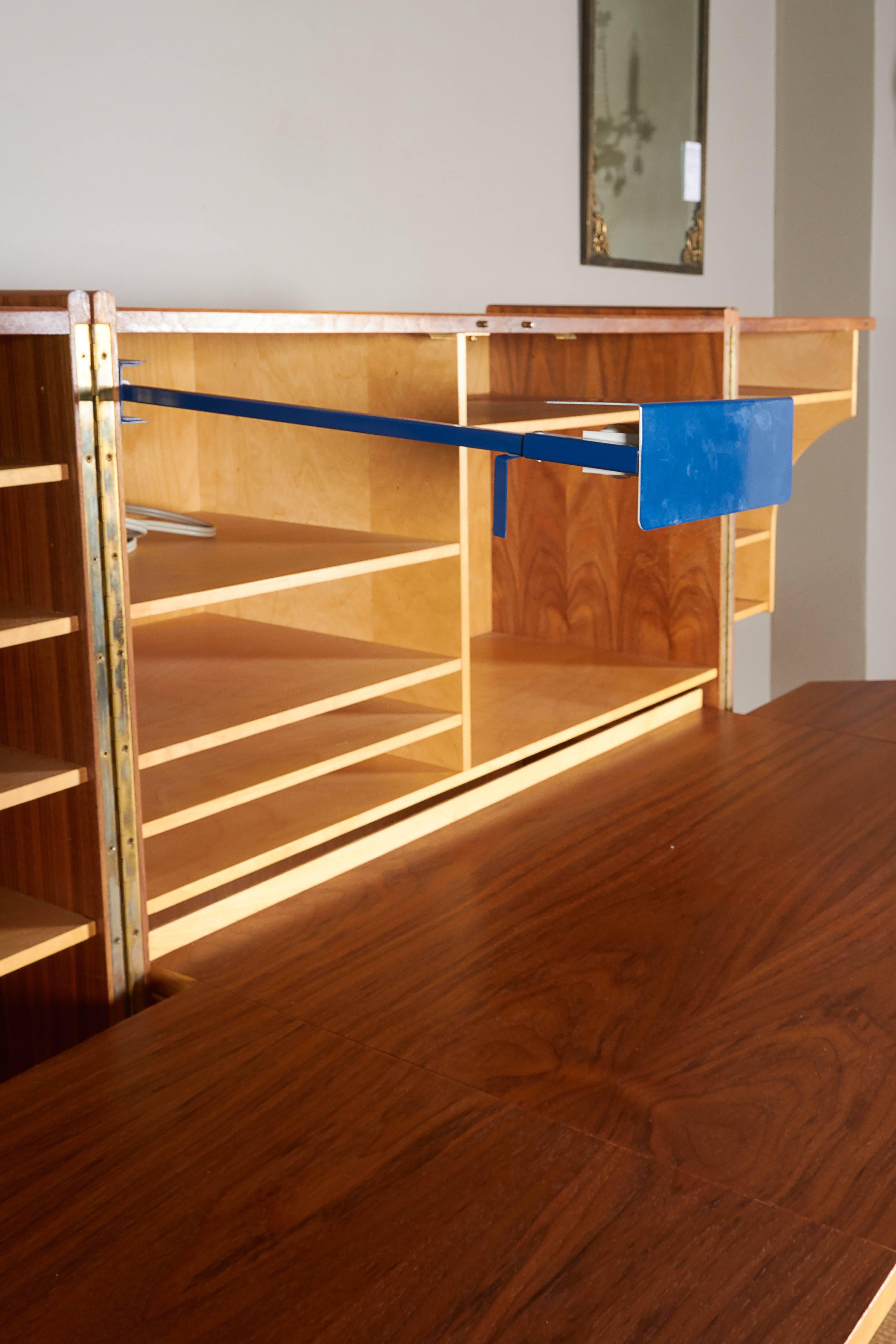 20th Century Mummenthaler and Meier Teak 'Magic Box' Fold Out Secretary Desk and Cabinet