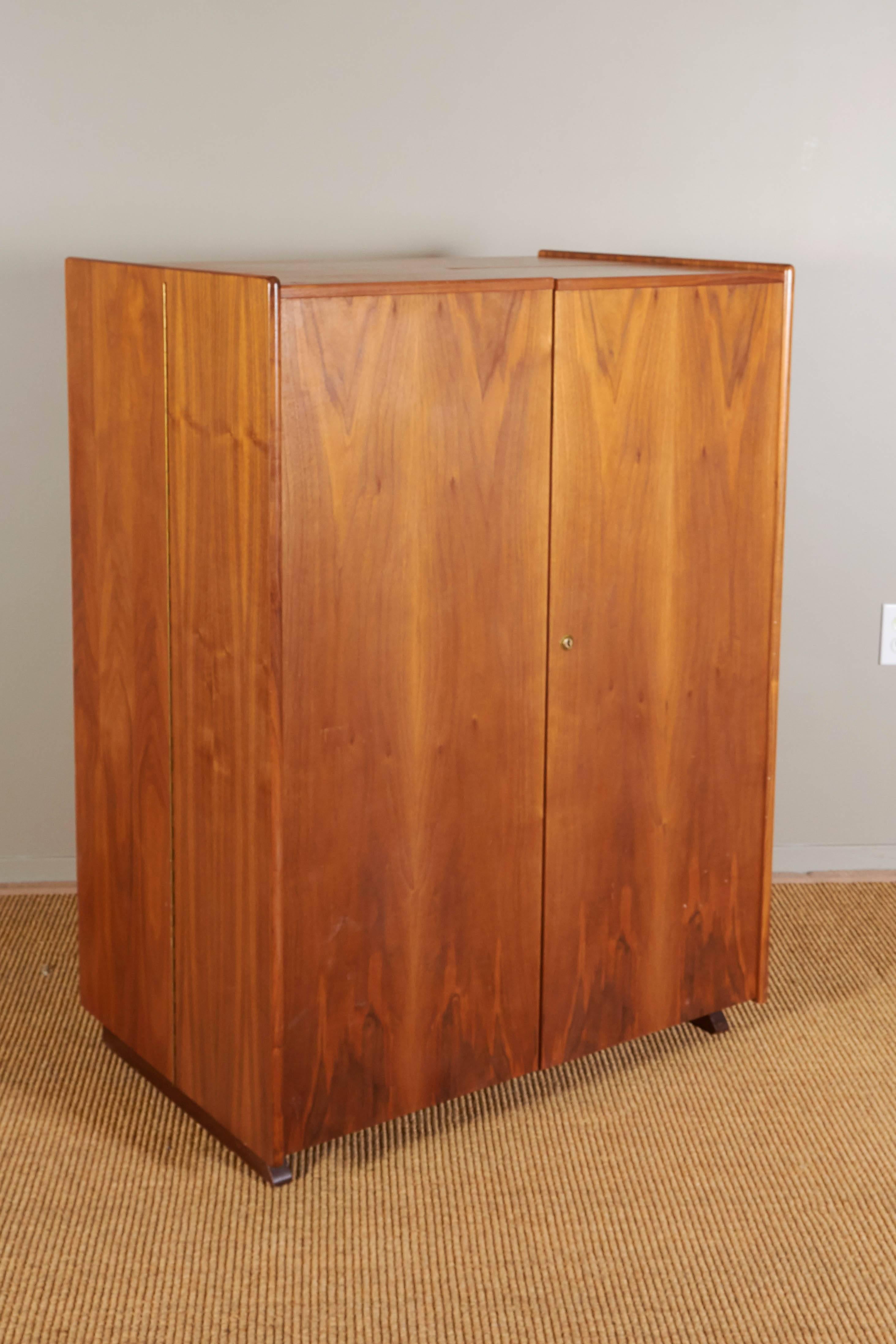 Mummenthaler and Meier Teak 'Magic Box' Fold Out Secretary Desk and Cabinet 1