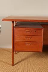 Kai Kristiansen Executive Teak Desk with Floating Top for Illums Bolighus