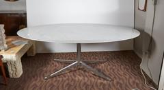 Knoll Marble-Top Oval Table on Segmented Base