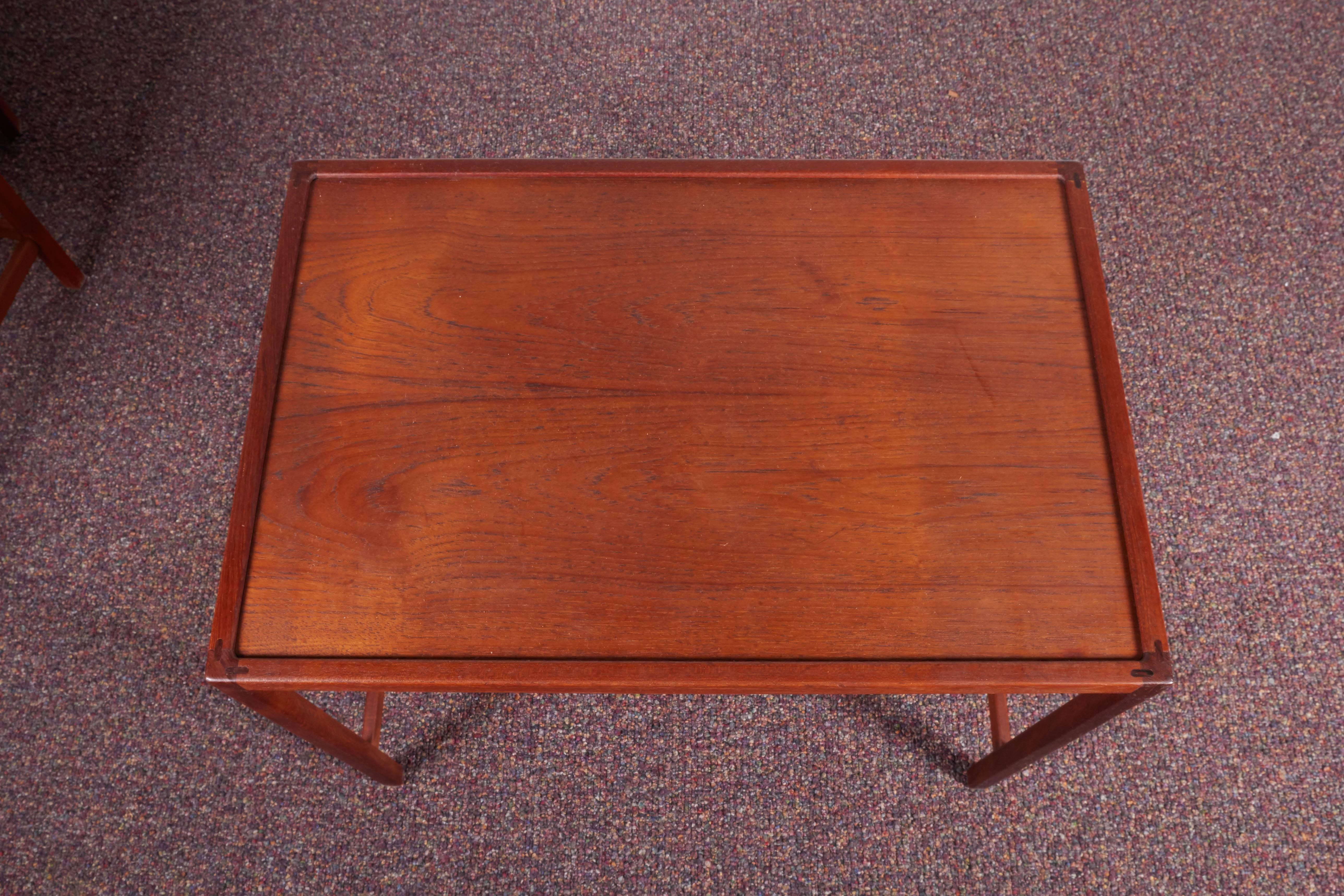Kurt Ostervig Set of Three Teak Nesting Tables In Good Condition In New York, NY