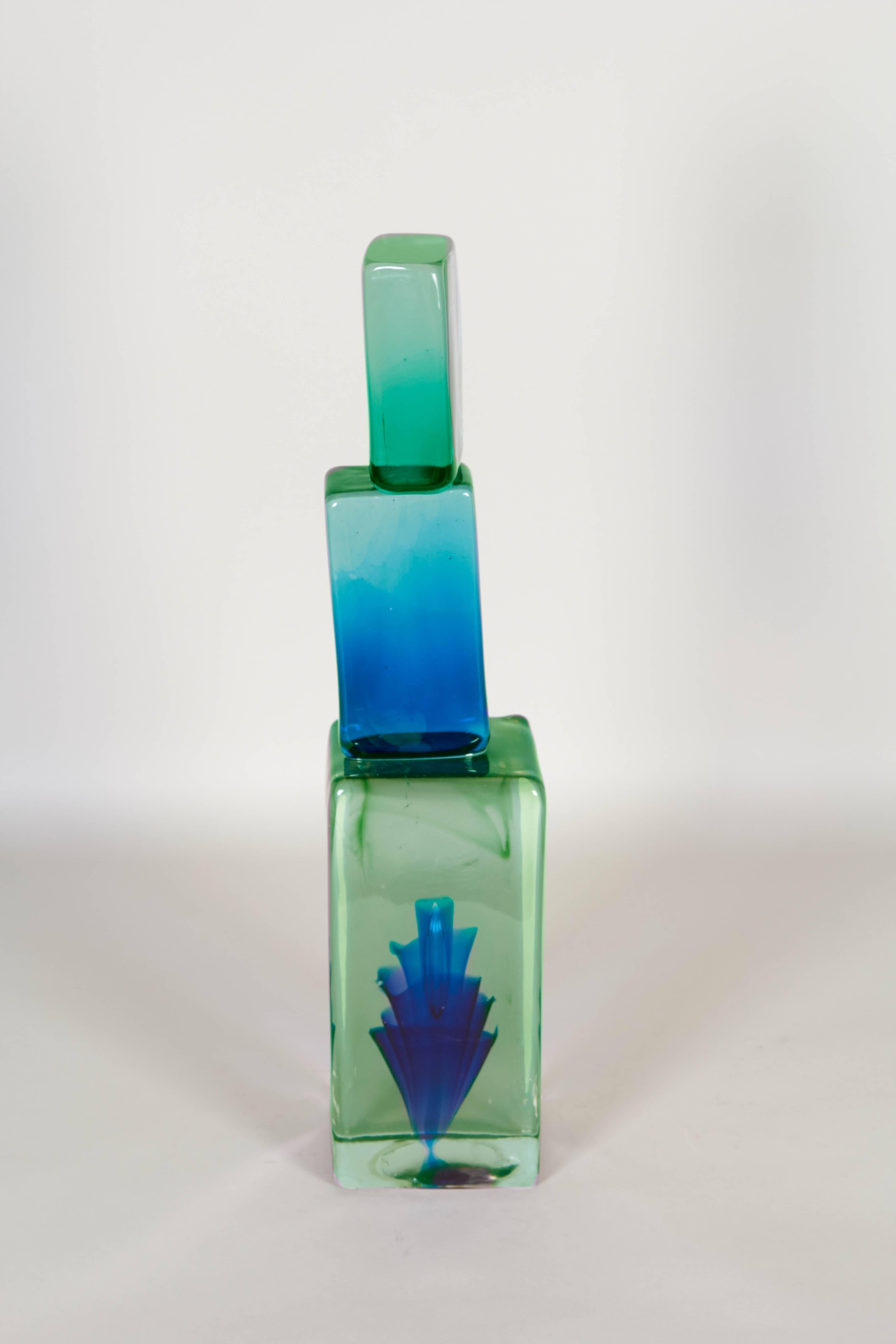 Italian Ermanno Nason Modernist Murano Glass Sculpture, Signed and Dated