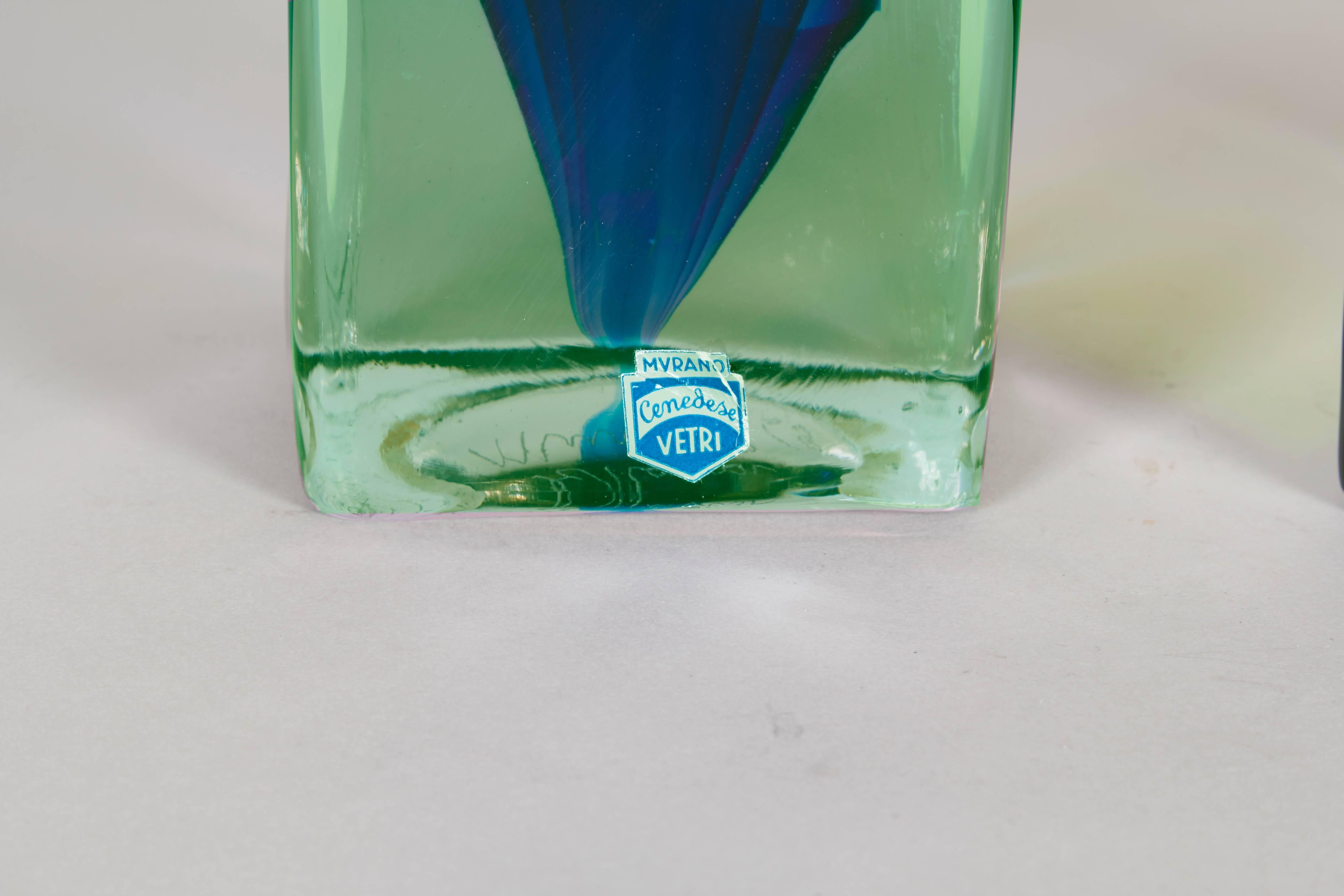 Ermanno Nason Modernist Murano Glass Sculpture, Signed and Dated In Excellent Condition In Astoria, NY