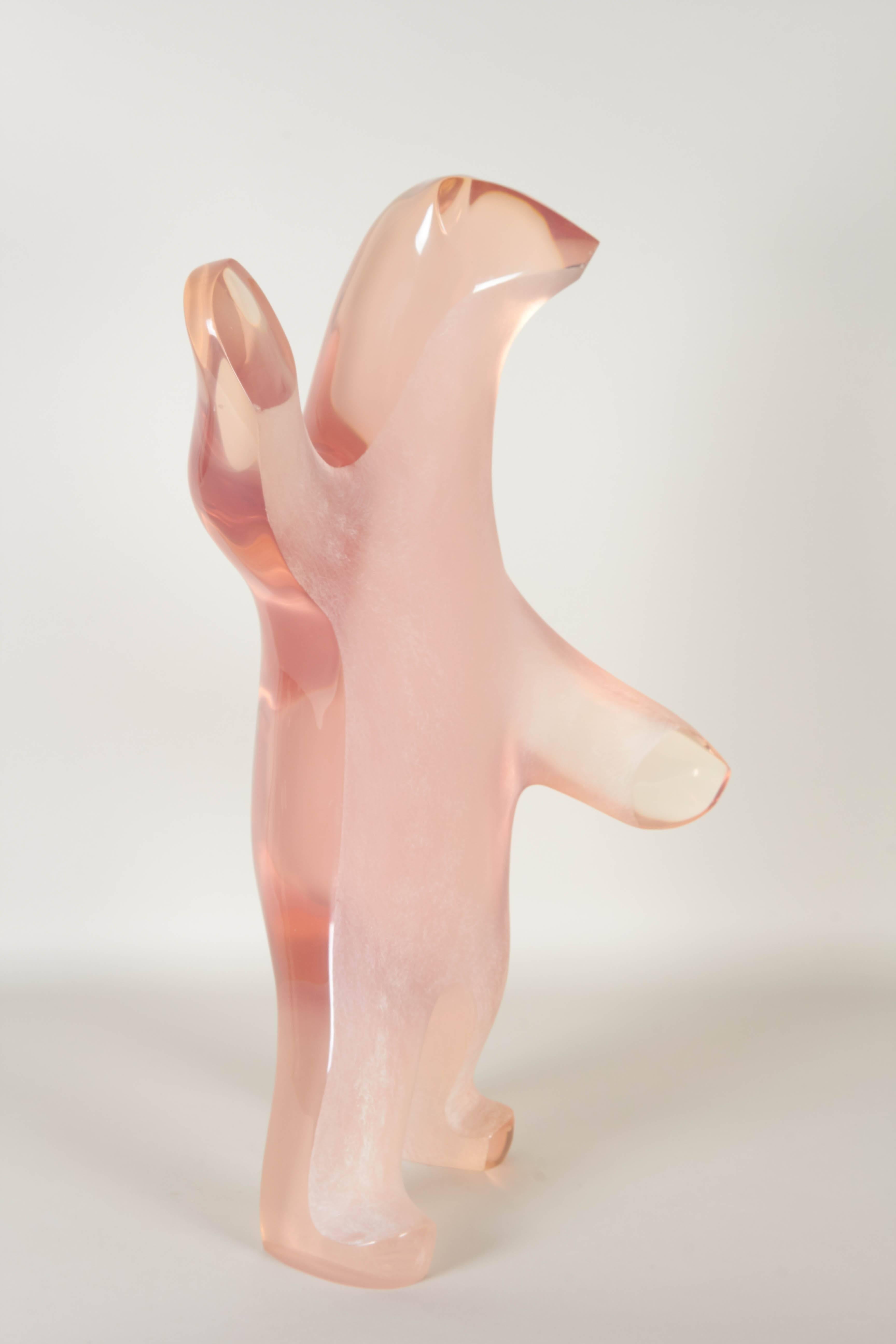 Louis Von Koelnau 'Walking Bear' Sculpture in Lucite, Signed and Dated In Excellent Condition In Astoria, NY
