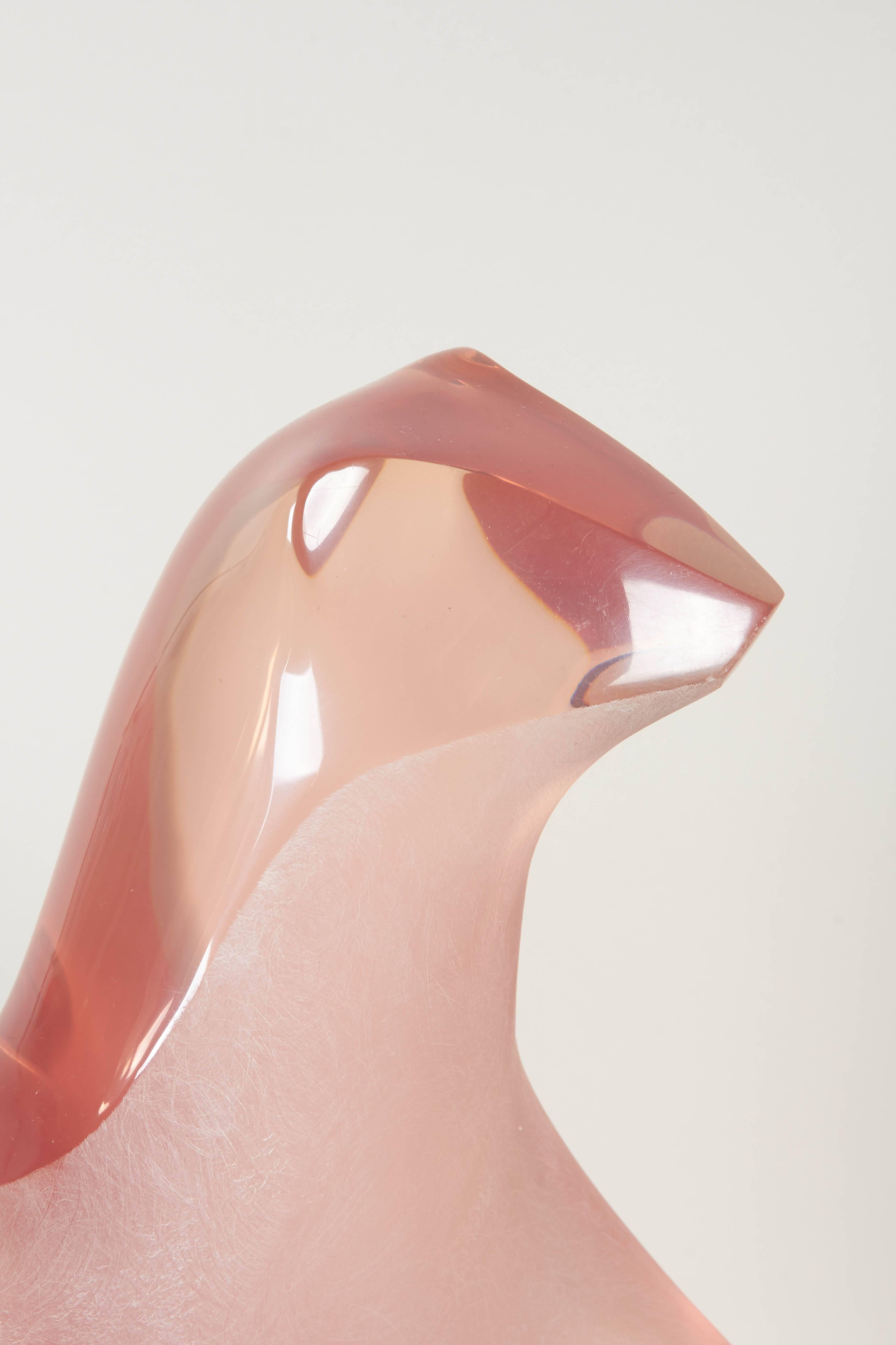 Late 20th Century Louis Von Koelnau 'Walking Bear' Sculpture in Lucite, Signed and Dated