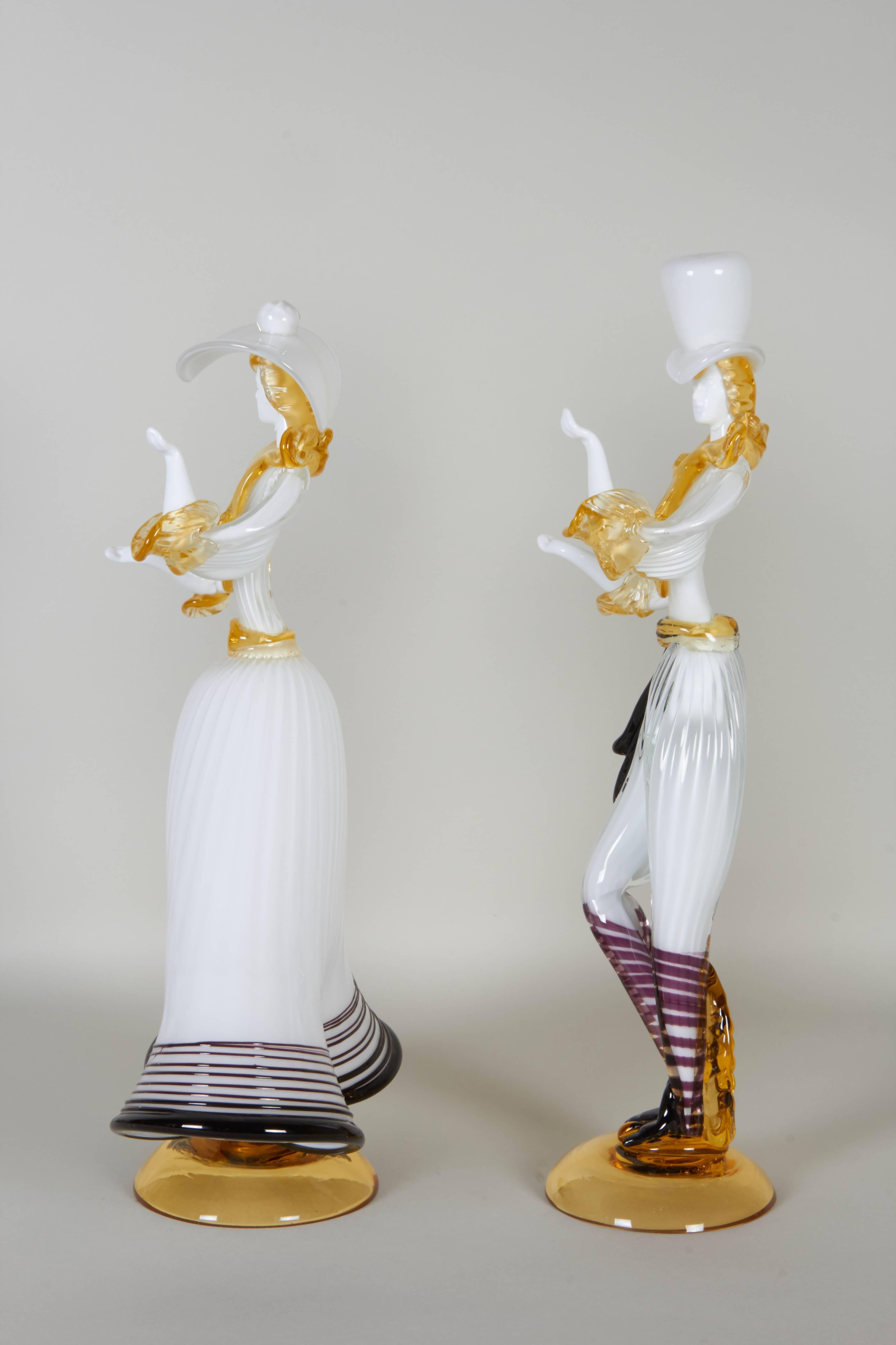 Pair of Formia Murano Glass Figurines In Excellent Condition In Astoria, NY