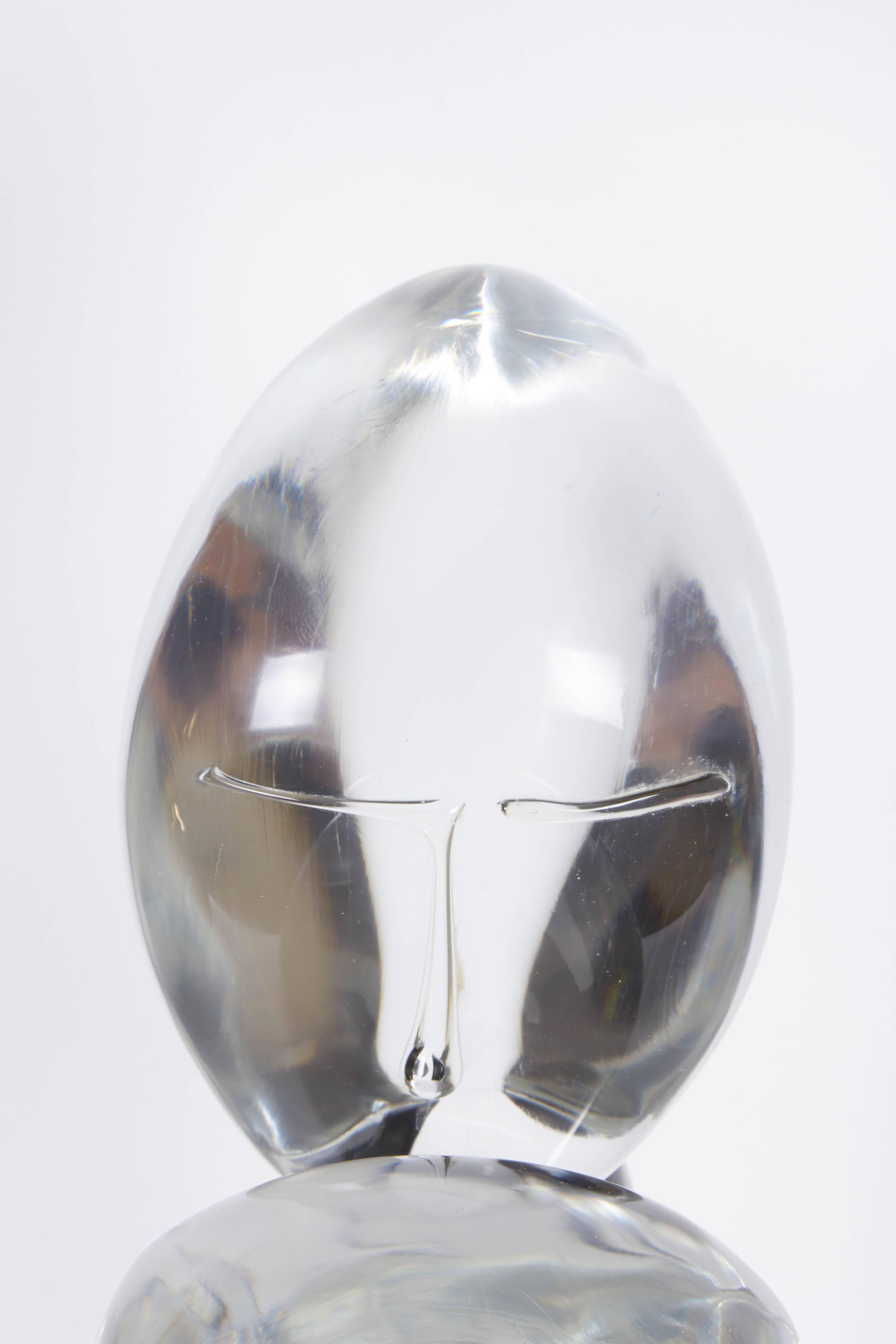 Italian Loredano Rosin 'The Kiss' Murano Glass Sculpture, Signed