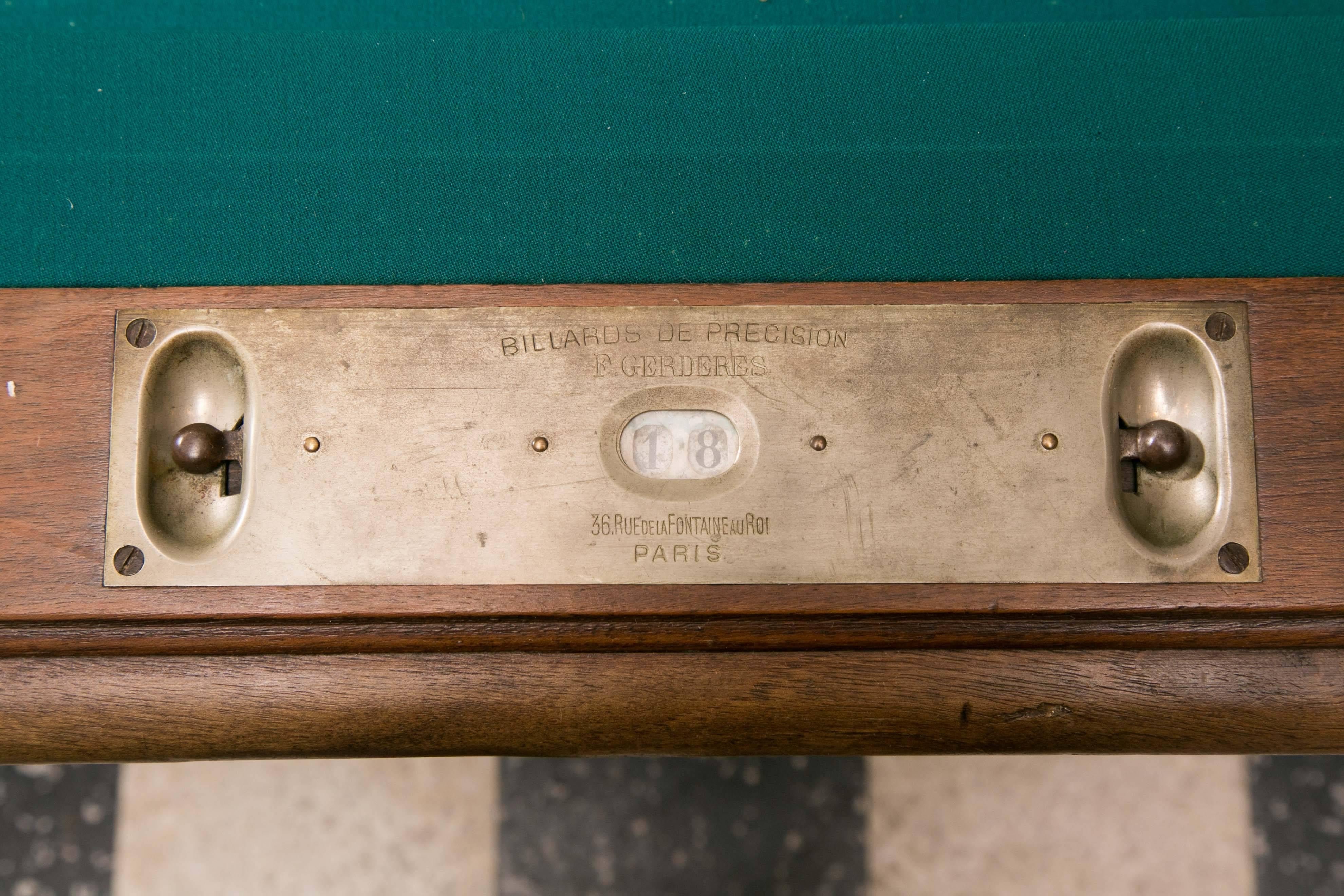 French Billiard Games Table from the Beginning of the 20th Century 1