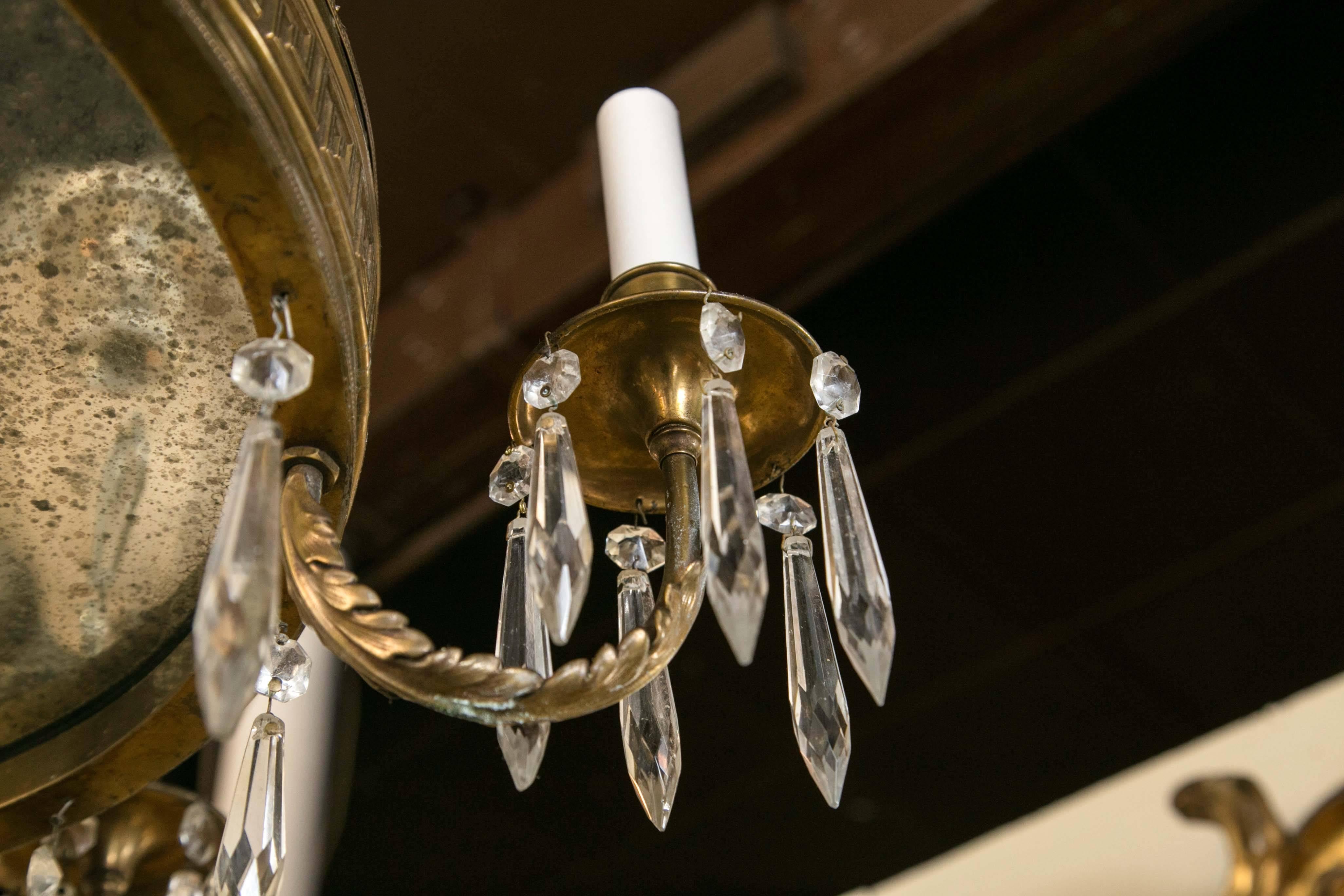 20th Century Polished Brass Six-Light Neoclassic Style Chandelier