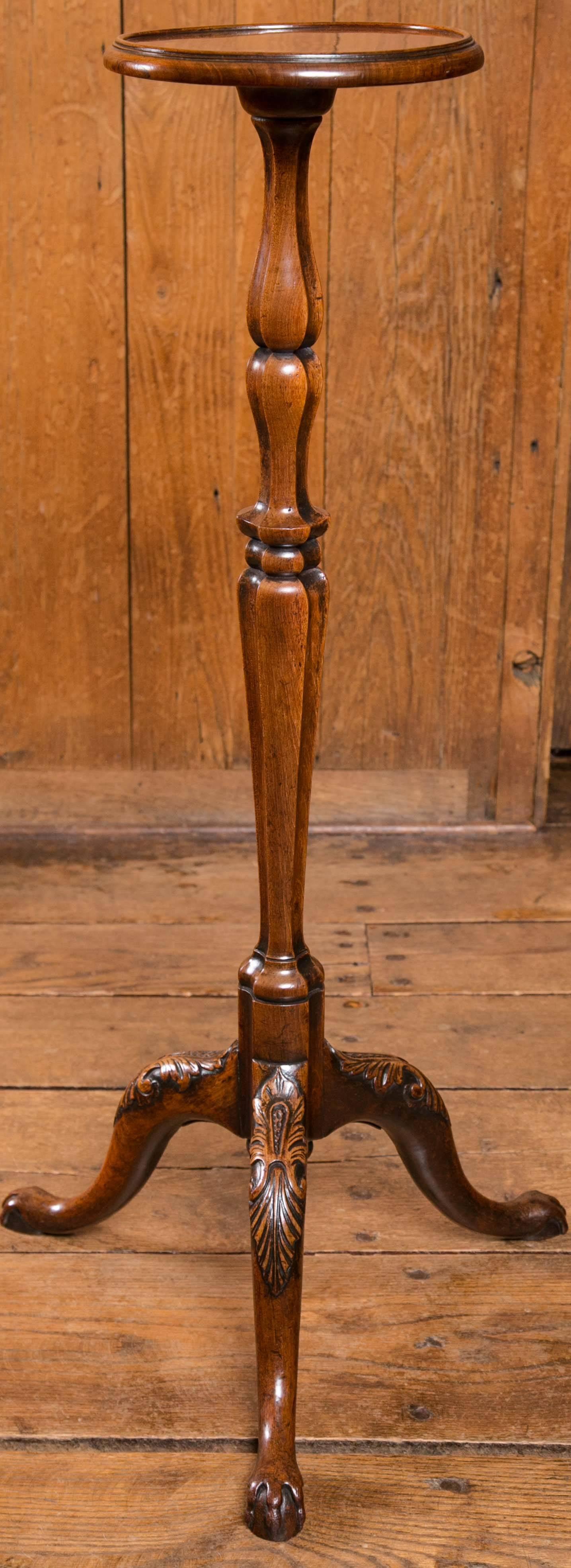 British Pair of Matching Regency Walnut Candle Stands For Sale