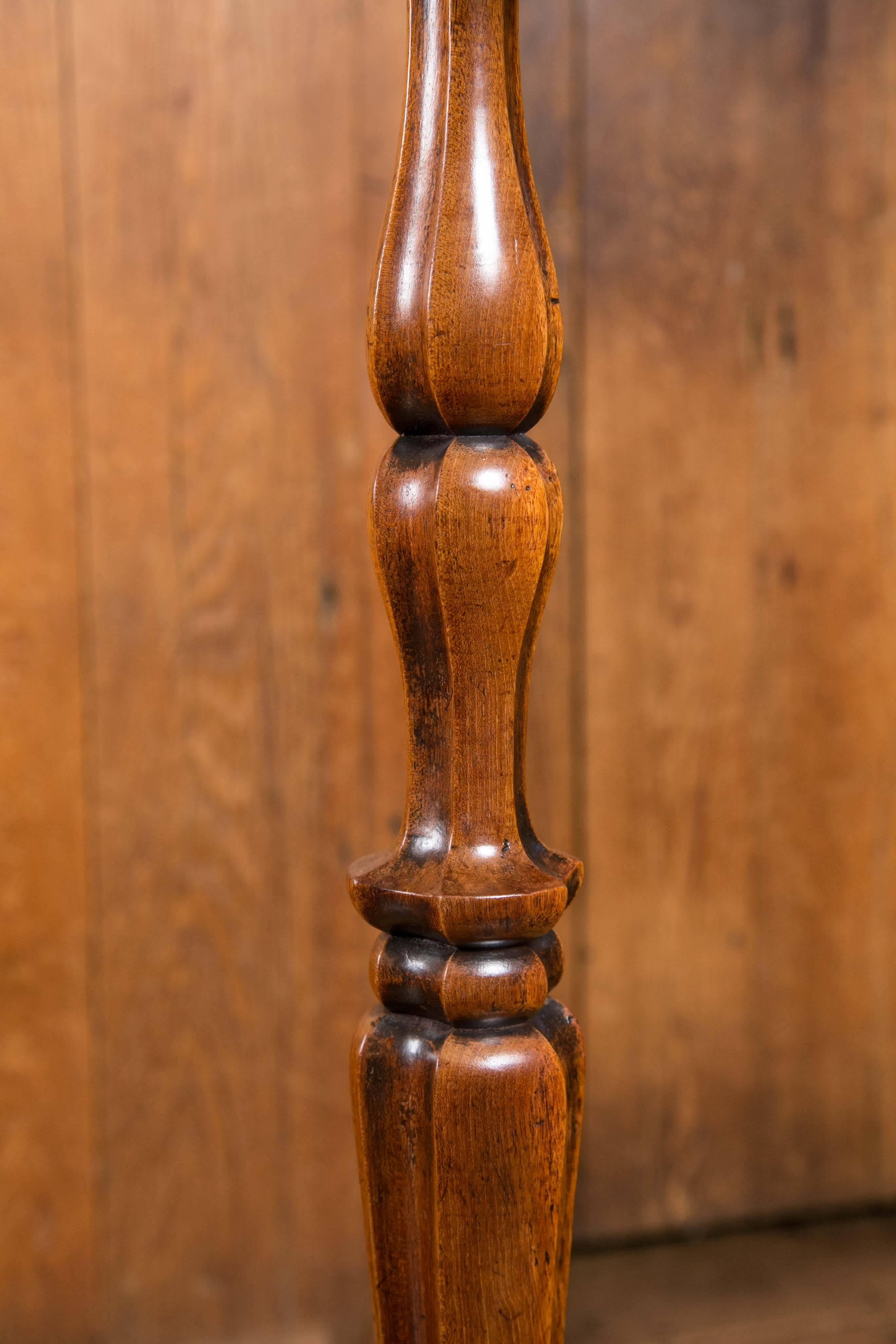 Pair of Matching Regency Walnut Candle Stands For Sale 1