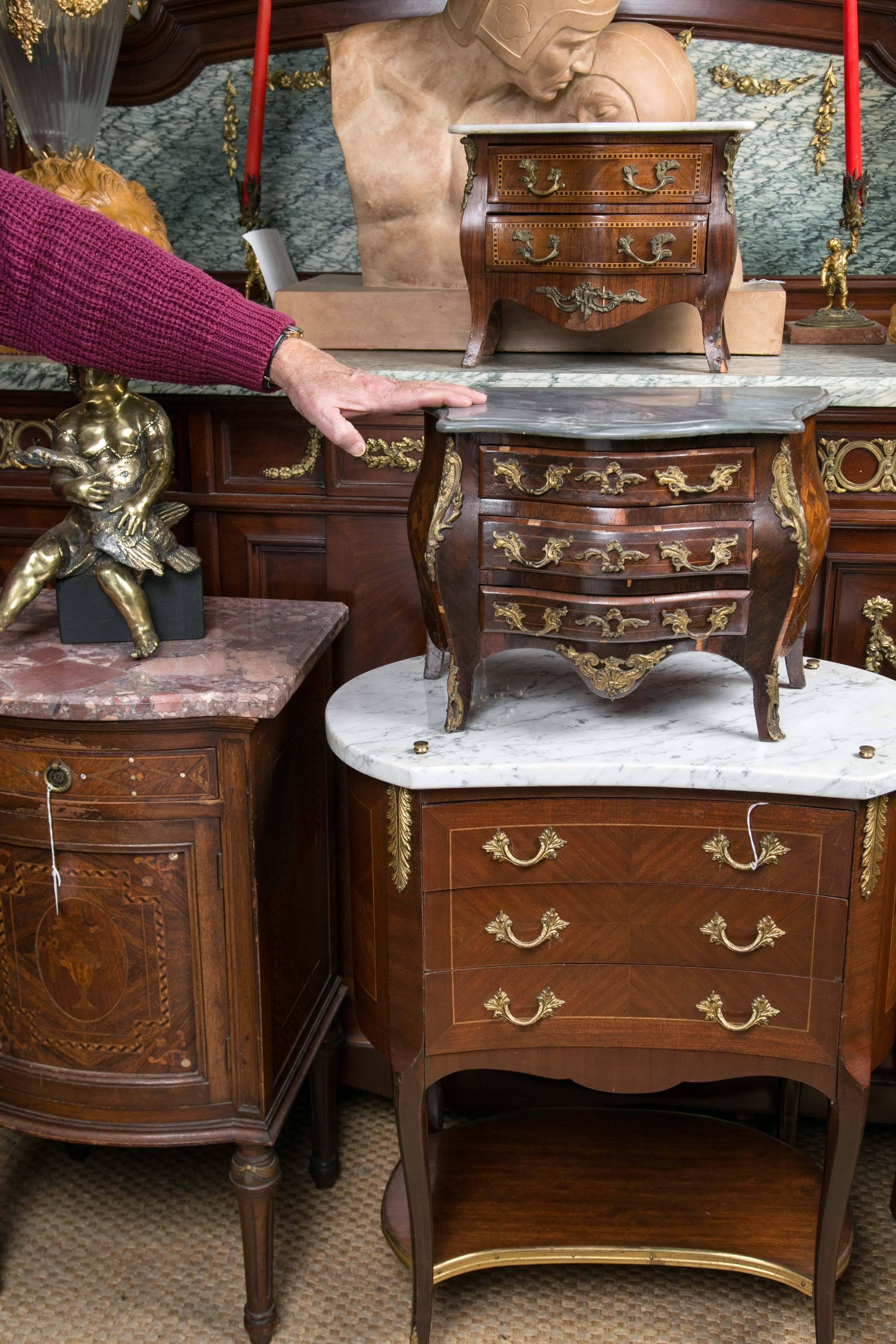 Miniature Louis XV Style Marble Commode For Sale 3