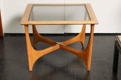 Mid-Century Adrian Pearsall Side Table, Smoked Glass Top