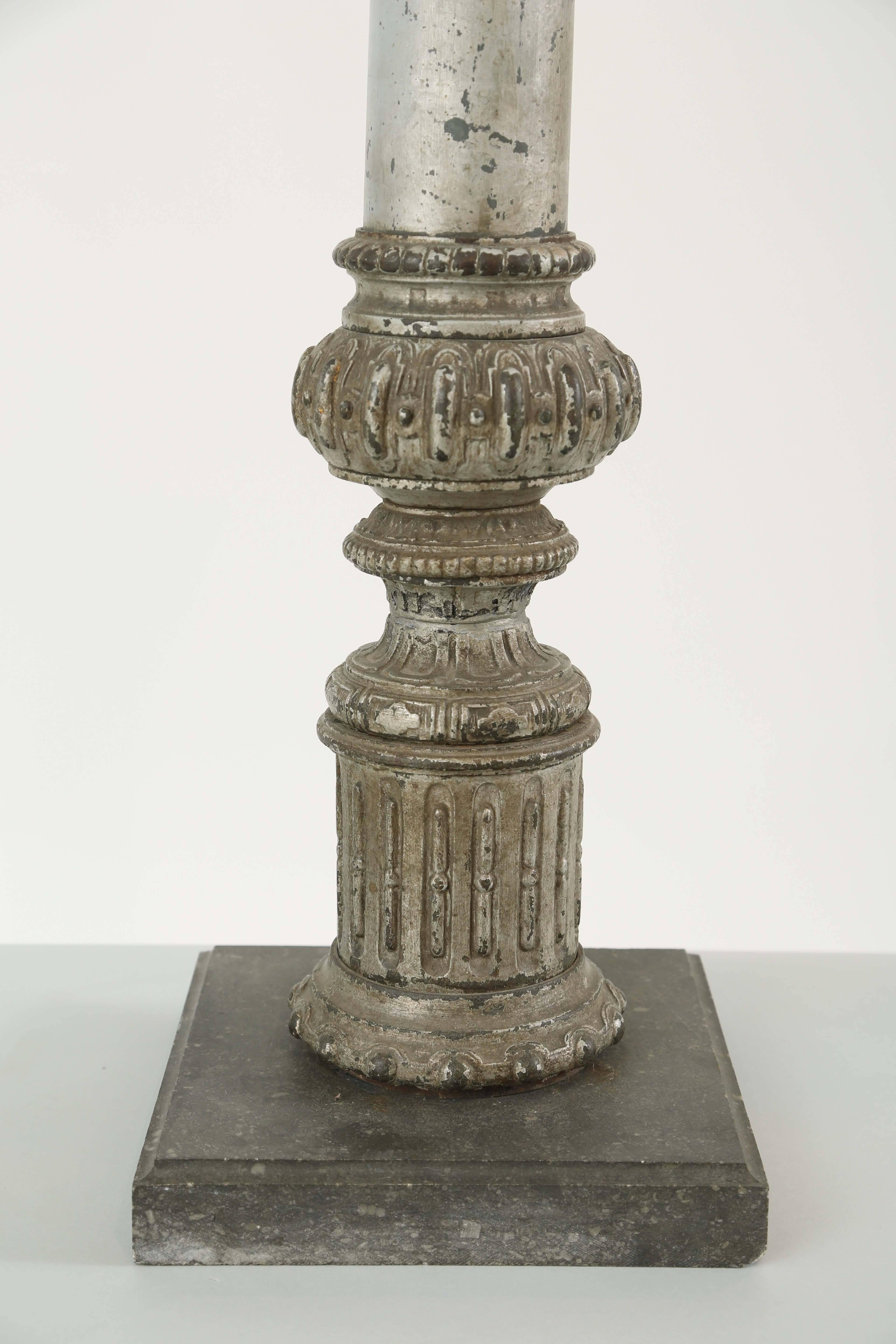 European Pair of 19th Century Column Form Table Lamps For Sale